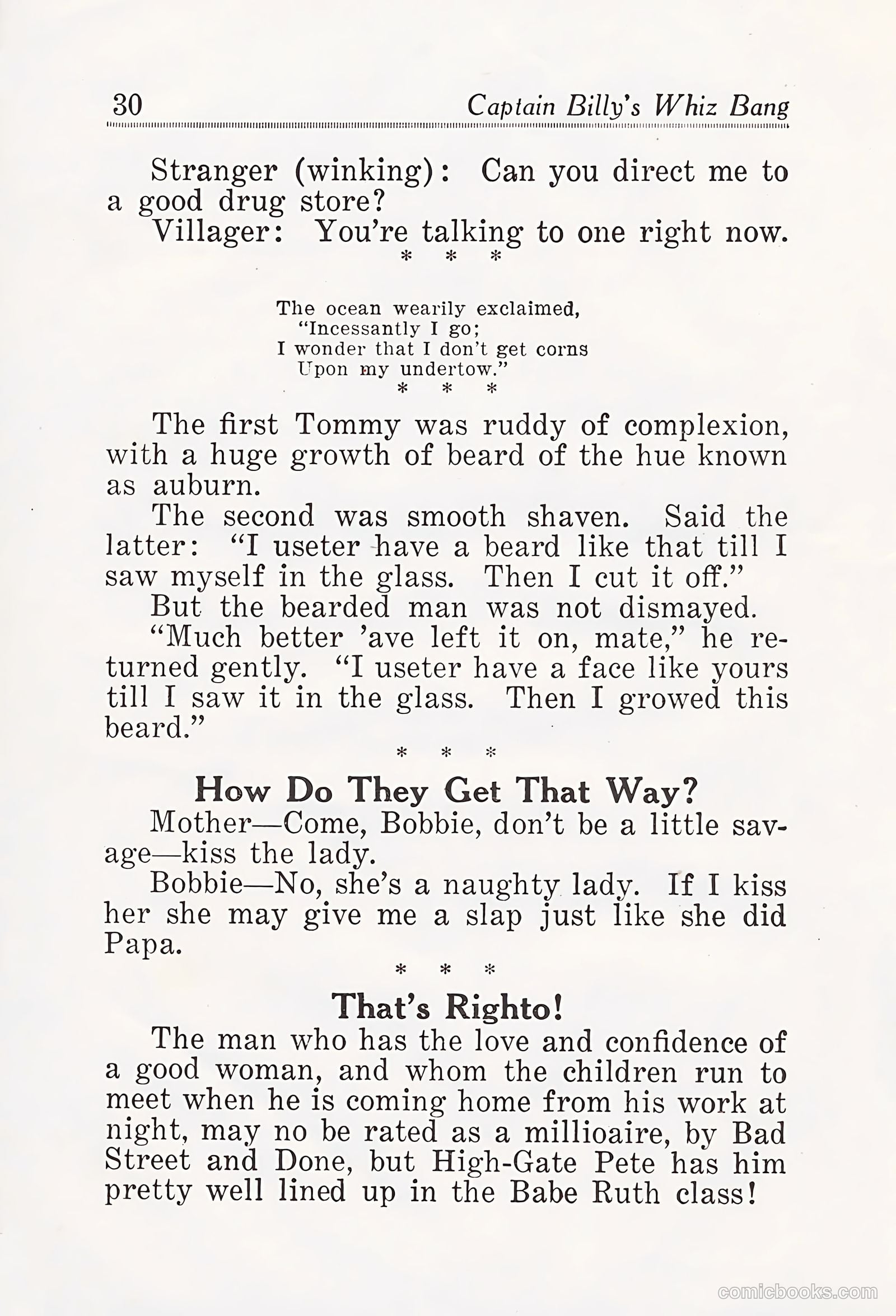Captain Billy's Whiz Bang #25 (1921) — page 32 of 68