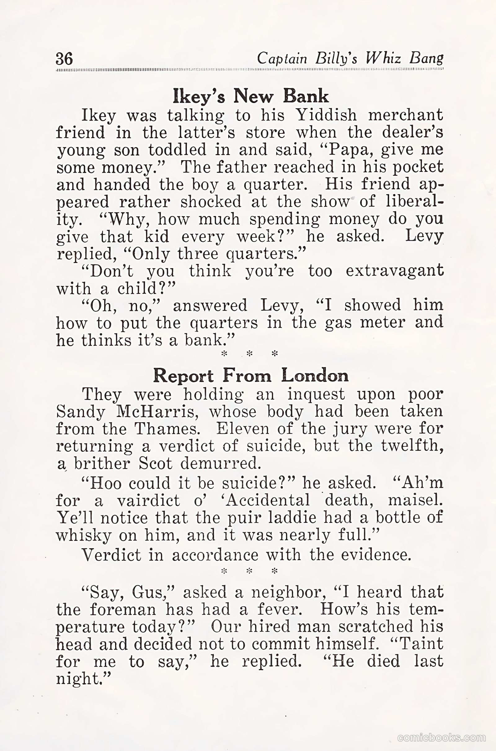 Captain Billy's Whiz Bang #25 (1921) — page 38 of 68