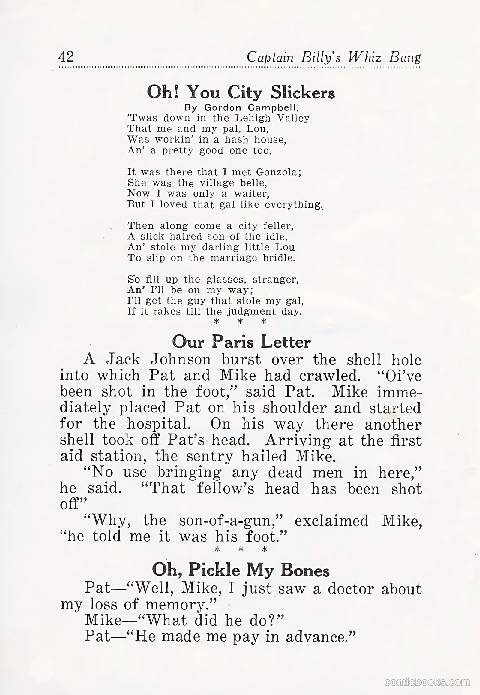Captain Billy's Whiz Bang #25 (1921) — page 44 of 68