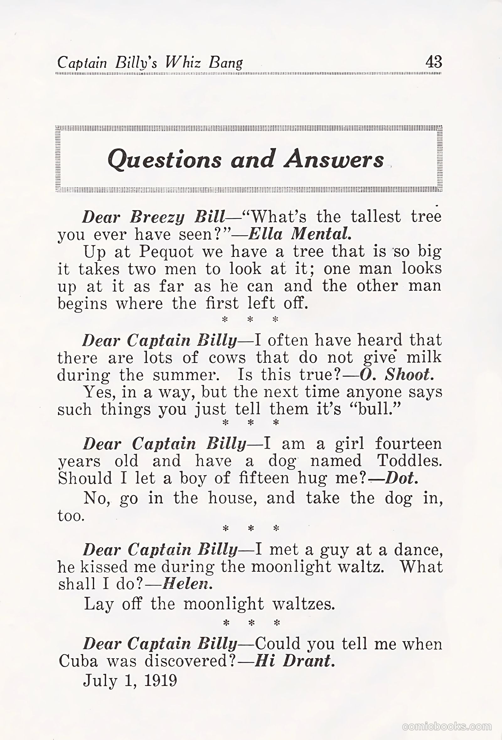 Captain Billy's Whiz Bang #25 (1921) — page 45 of 68