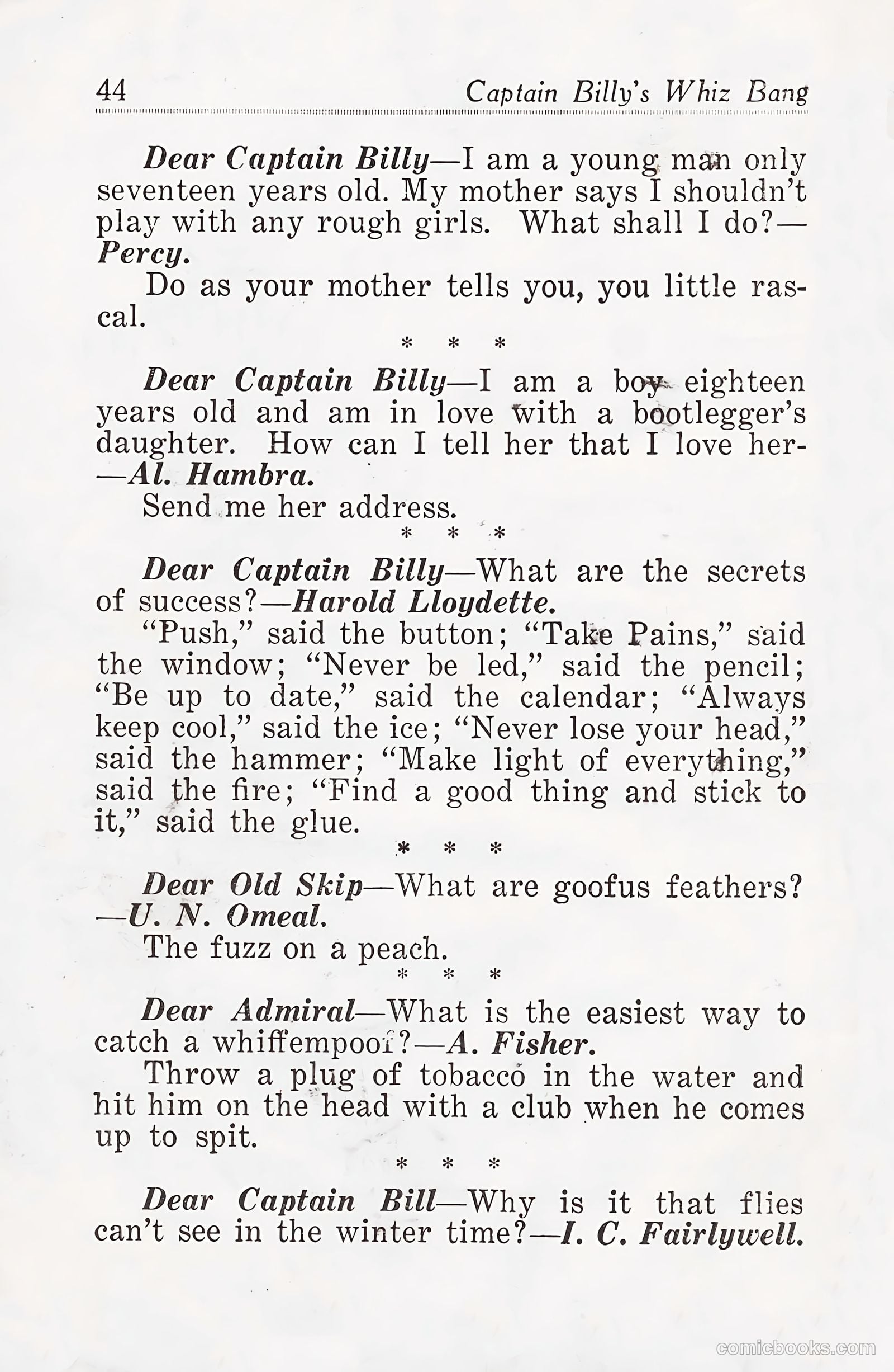 Captain Billy's Whiz Bang #25 (1921) — page 46 of 68