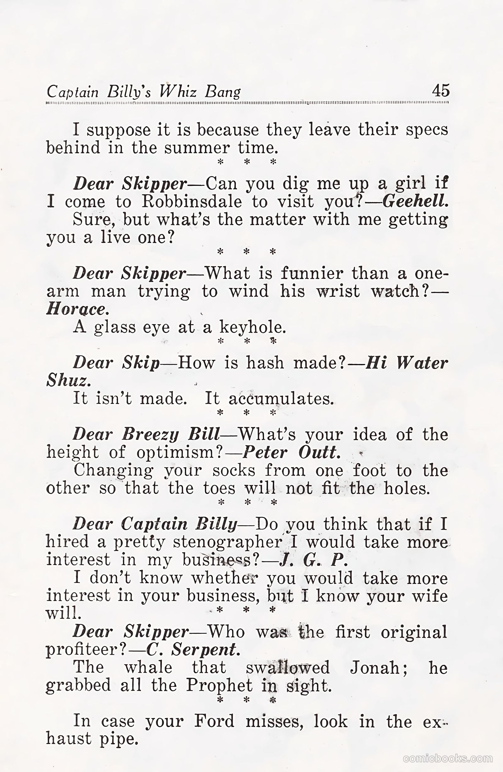 Captain Billy's Whiz Bang #25 (1921) — page 47 of 68