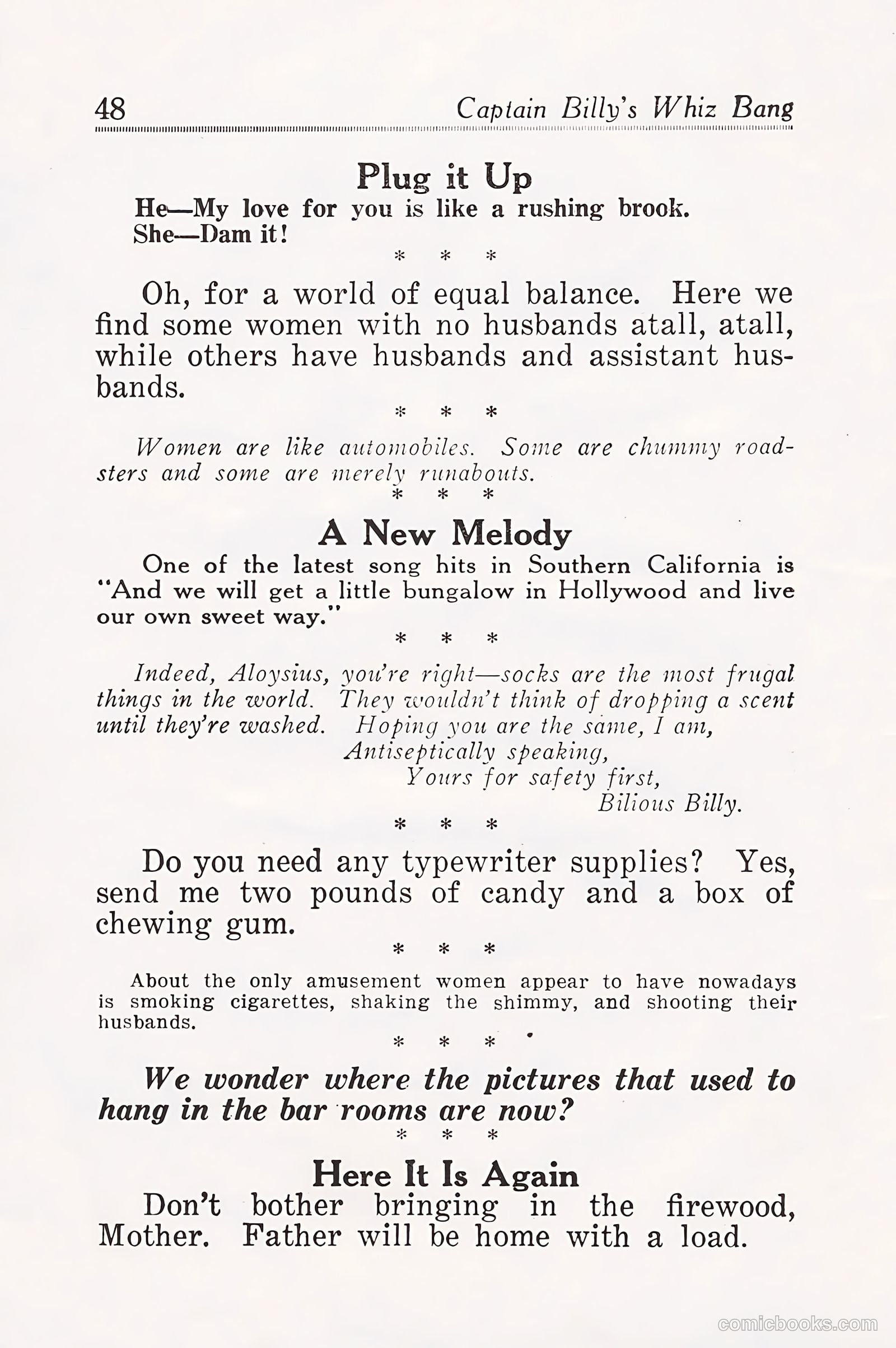 Captain Billy's Whiz Bang #25 (1921) — page 50 of 68