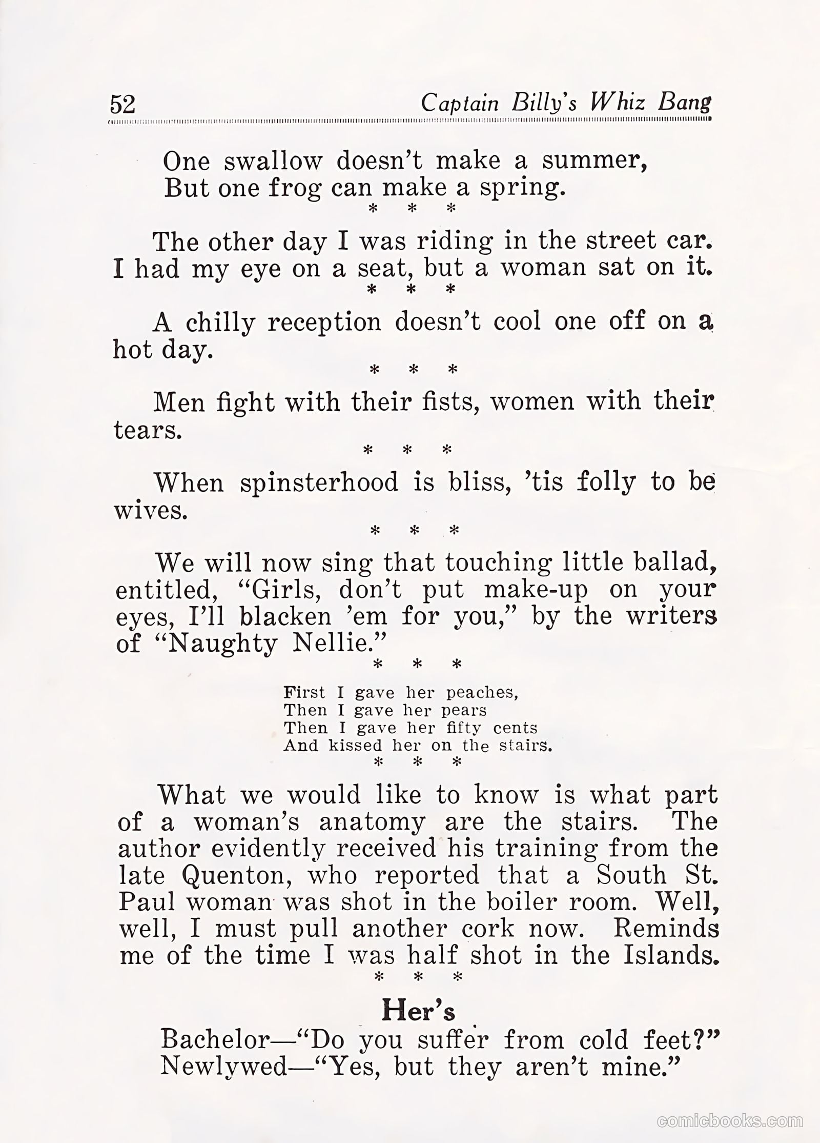 Captain Billy's Whiz Bang #25 (1921) — page 54 of 68