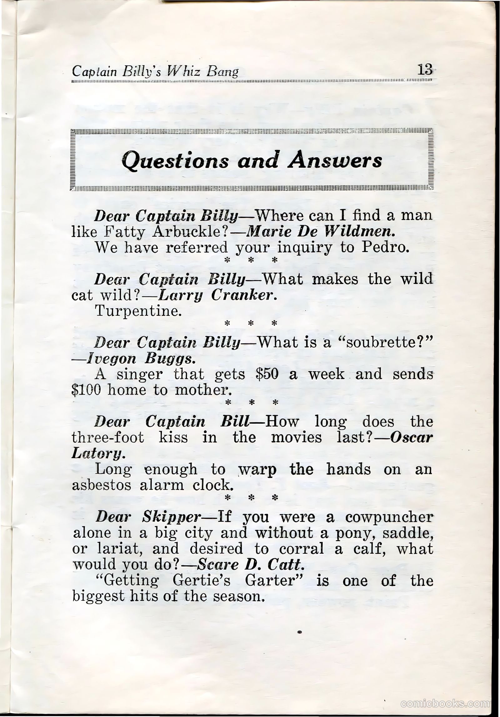 Captain Billy's Whiz Bang #27 (1921) — page 15 of 68