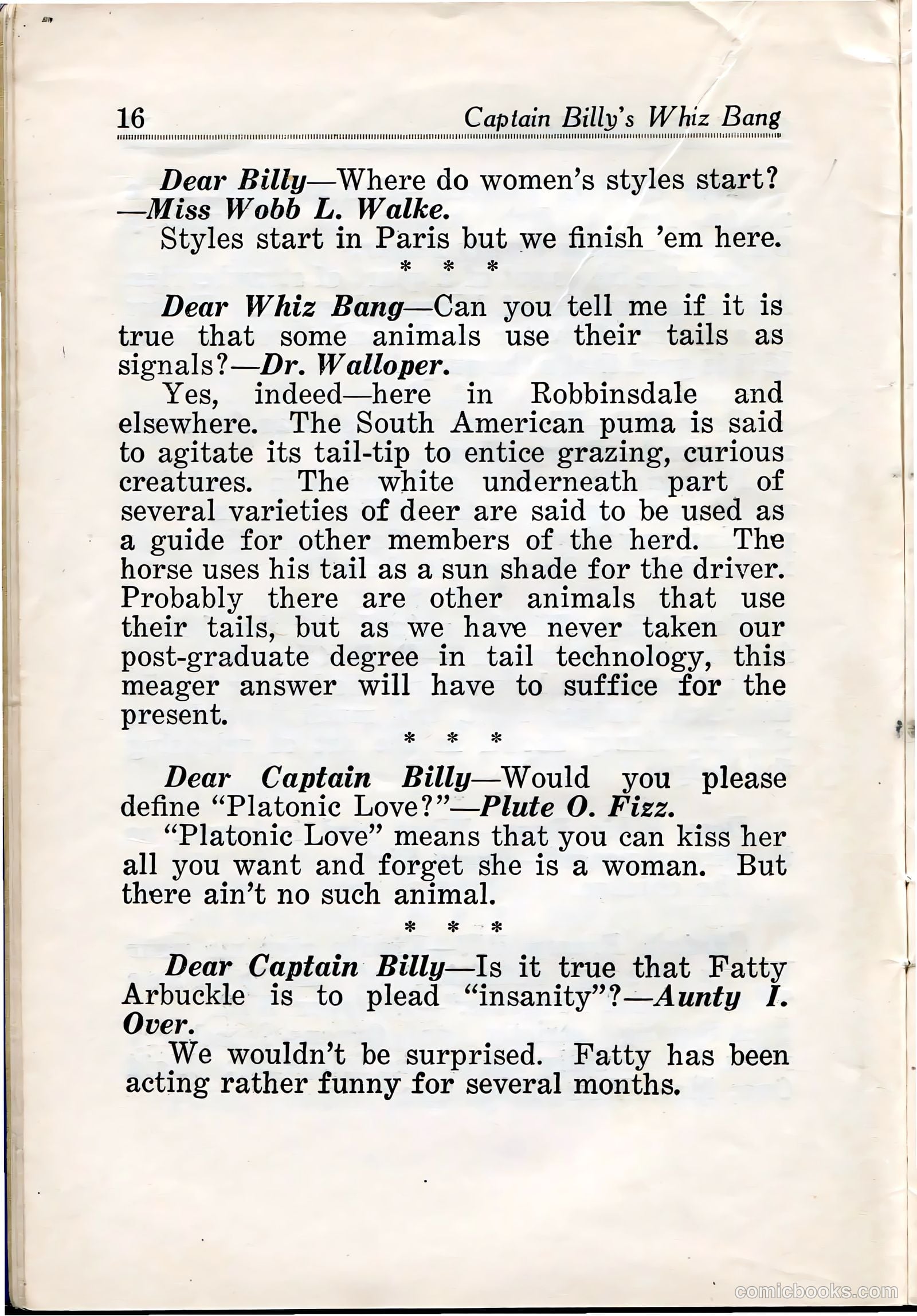 Captain Billy's Whiz Bang #27 (1921) — page 18 of 68