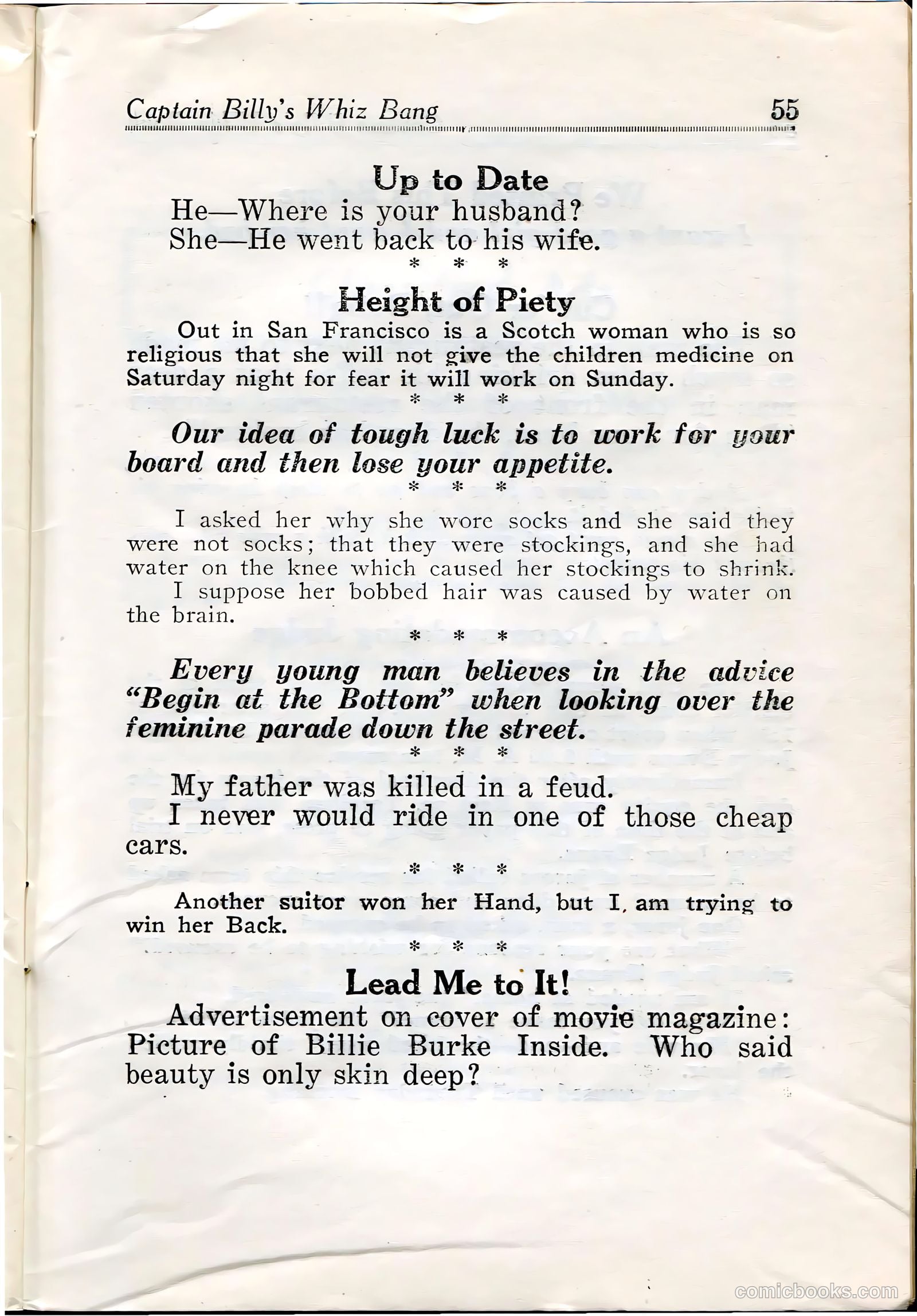 Captain Billy's Whiz Bang #27 (1921) — page 57 of 68