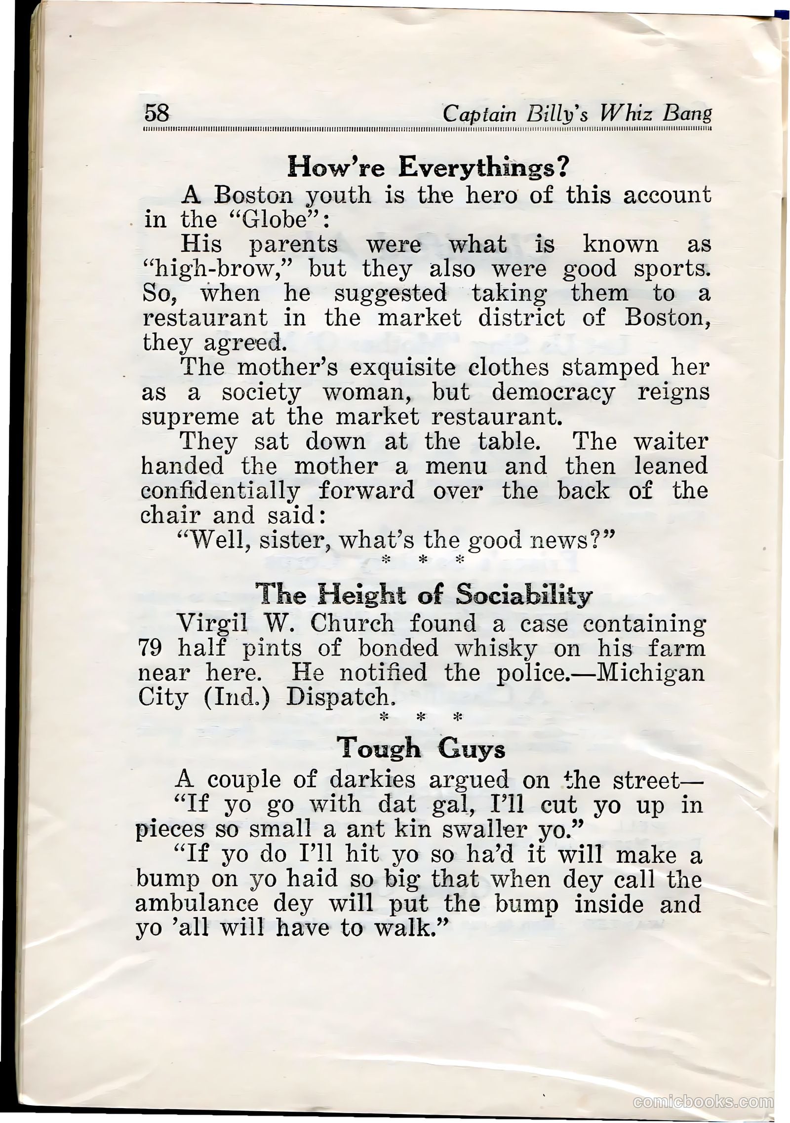 Captain Billy's Whiz Bang #27 (1921) — page 60 of 68