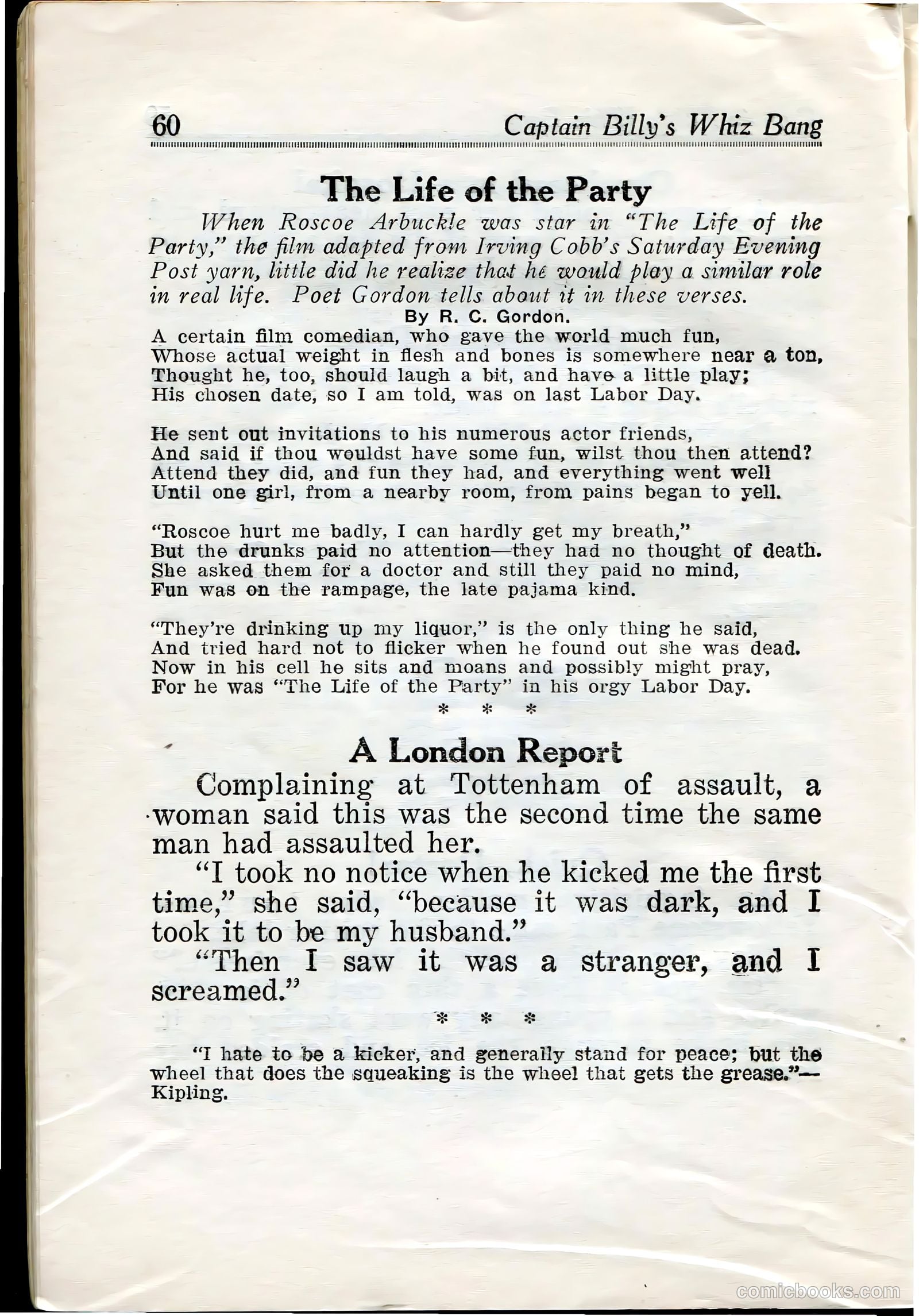 Captain Billy's Whiz Bang #27 (1921) — page 62 of 68