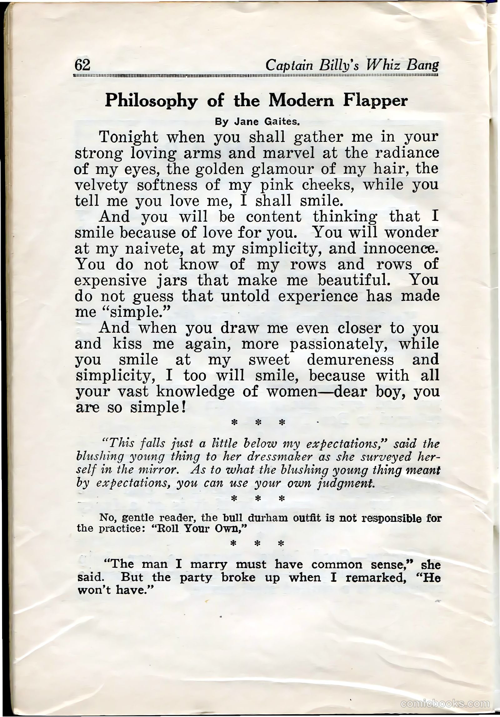 Captain Billy's Whiz Bang #27 (1921) — page 64 of 68