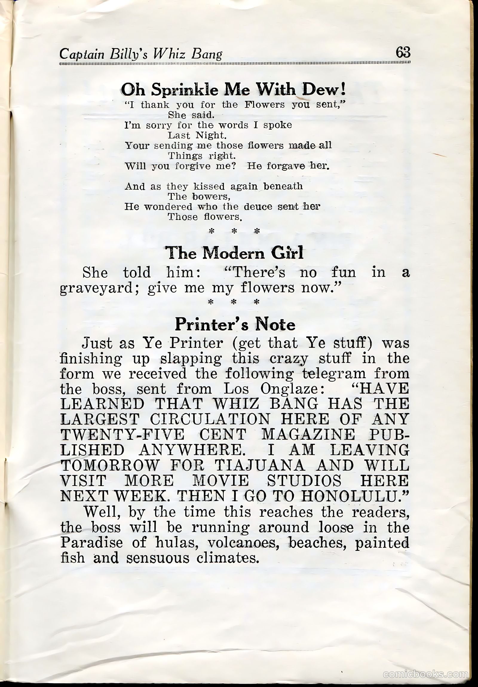 Captain Billy's Whiz Bang #27 (1921) — page 65 of 68