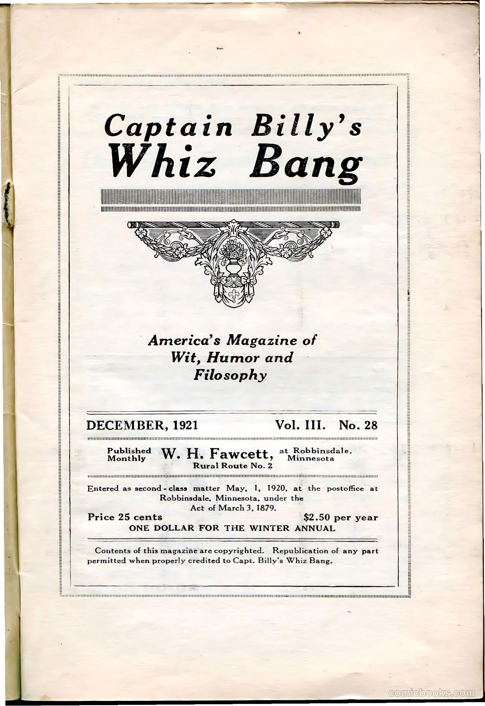 Captain Billy's Whiz Bang #28 (1921) — page 3 of 68