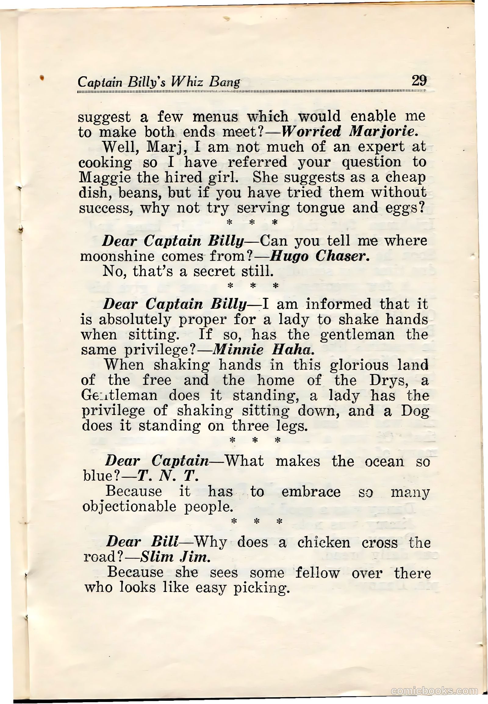 Captain Billy's Whiz Bang #28 (1921) — page 31 of 68