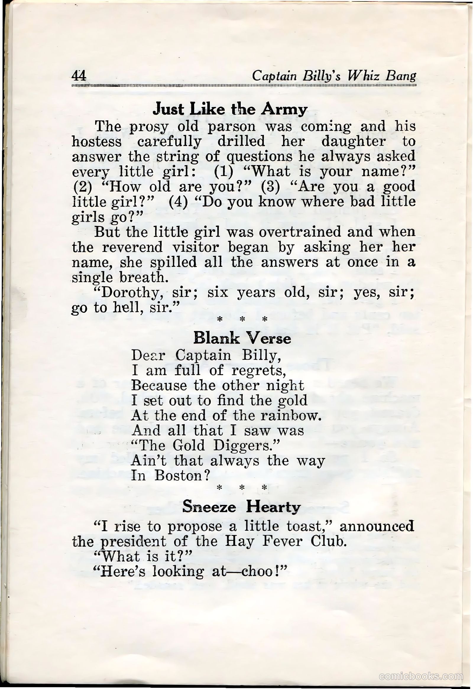 Captain Billy's Whiz Bang #28 (1921) — page 46 of 68