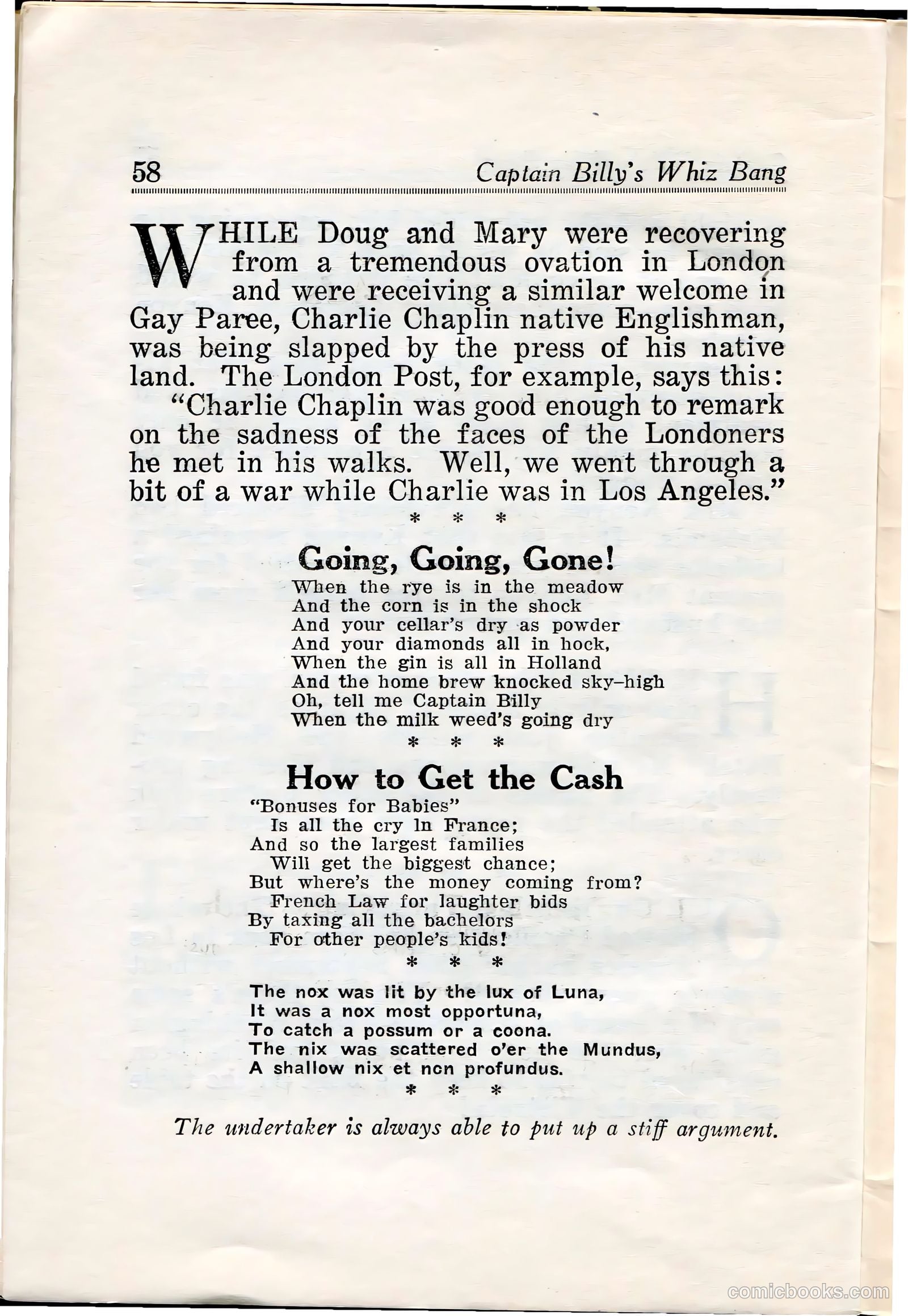 Captain Billy's Whiz Bang #28 (1921) — page 60 of 68