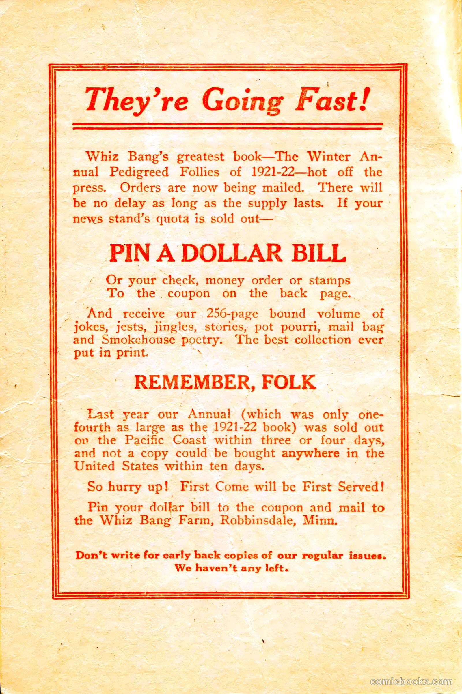 Captain Billy's Whiz Bang #30 (1922) — page 2 of 68