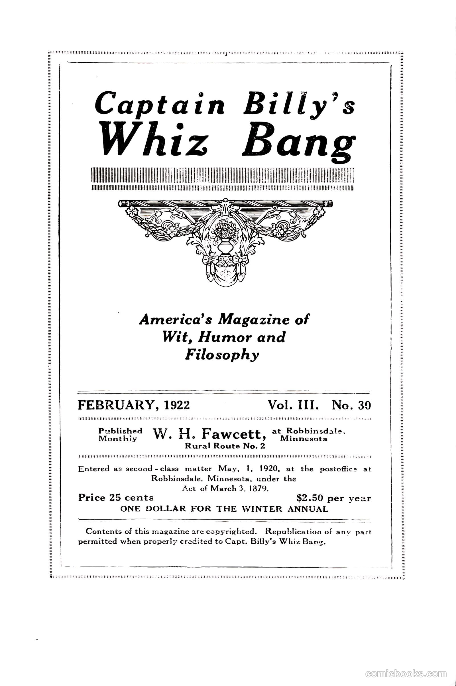 Captain Billy's Whiz Bang #30 (1922) — page 3 of 68