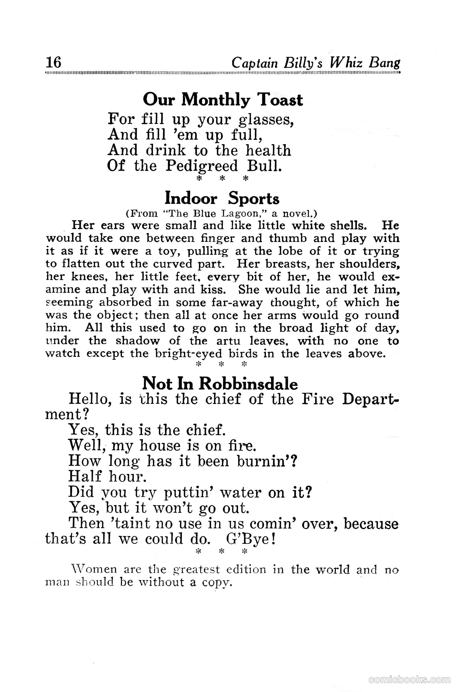 Captain Billy's Whiz Bang #30 (1922) — page 18 of 68