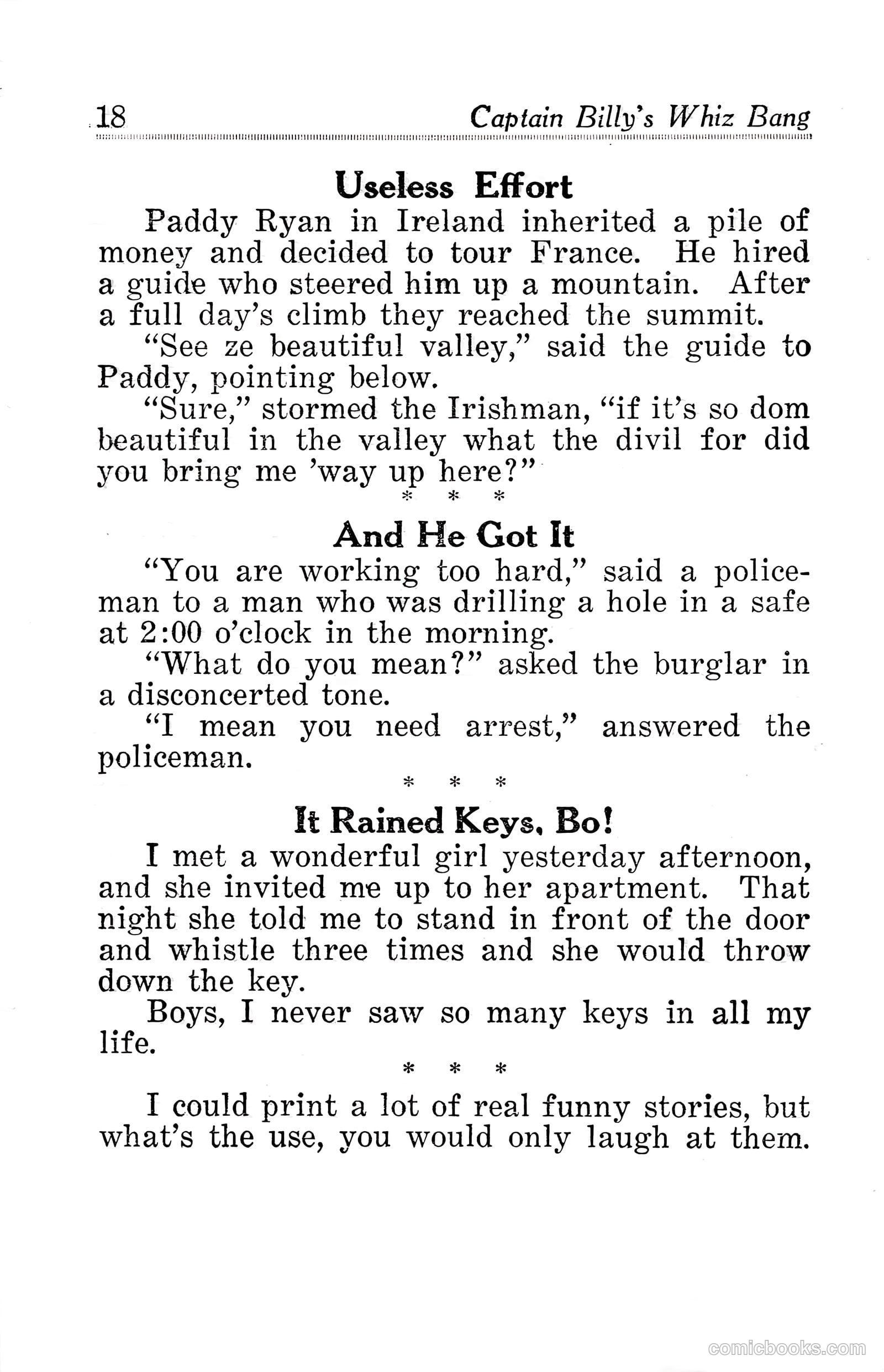 Captain Billy's Whiz Bang #30 (1922) — page 20 of 68