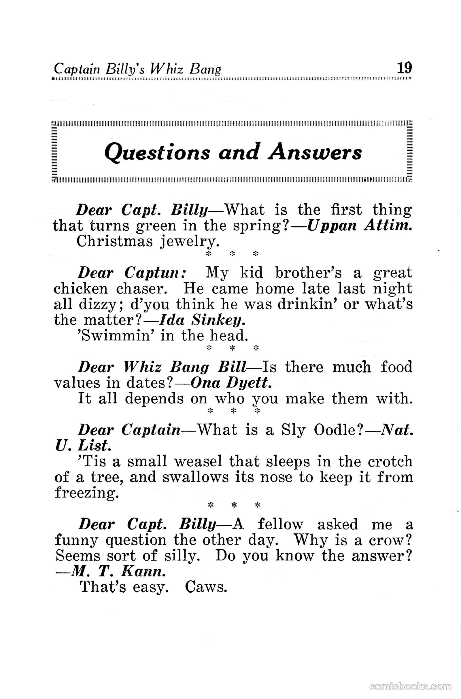 Captain Billy's Whiz Bang #30 (1922) — page 21 of 68