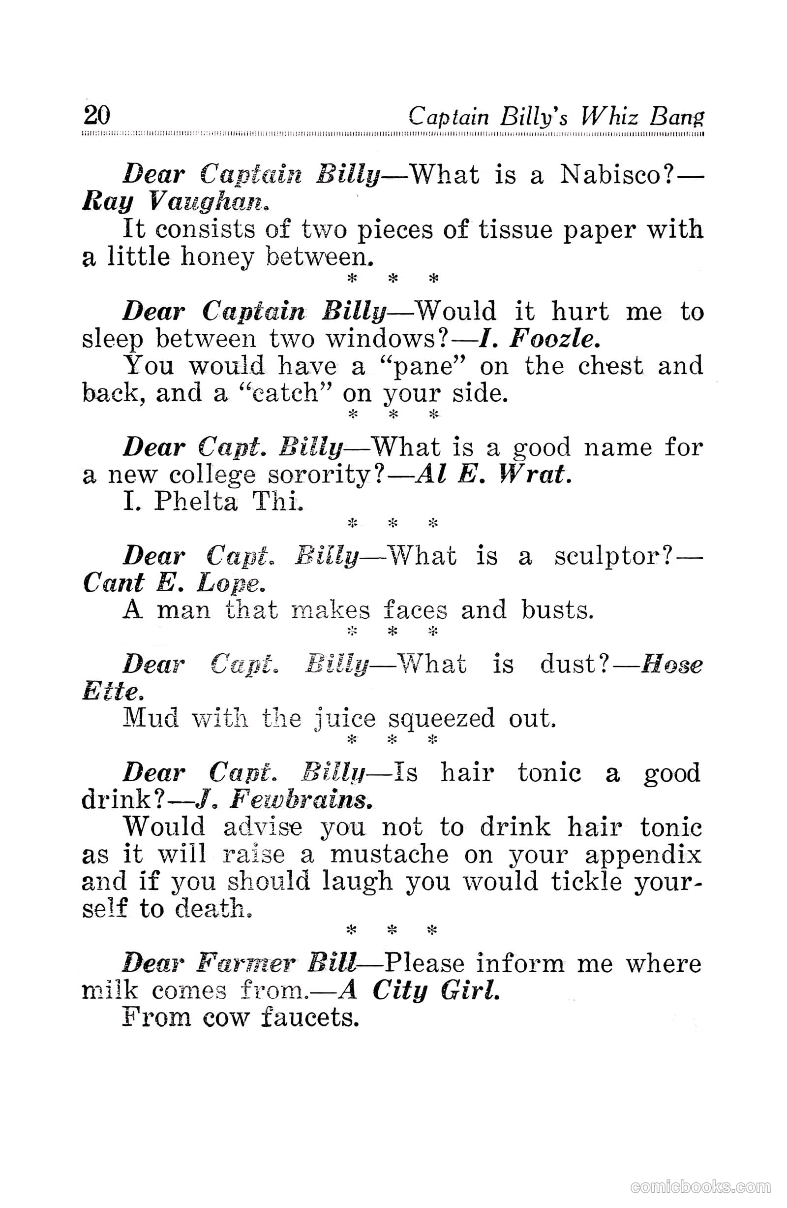 Captain Billy's Whiz Bang #30 (1922) — page 22 of 68