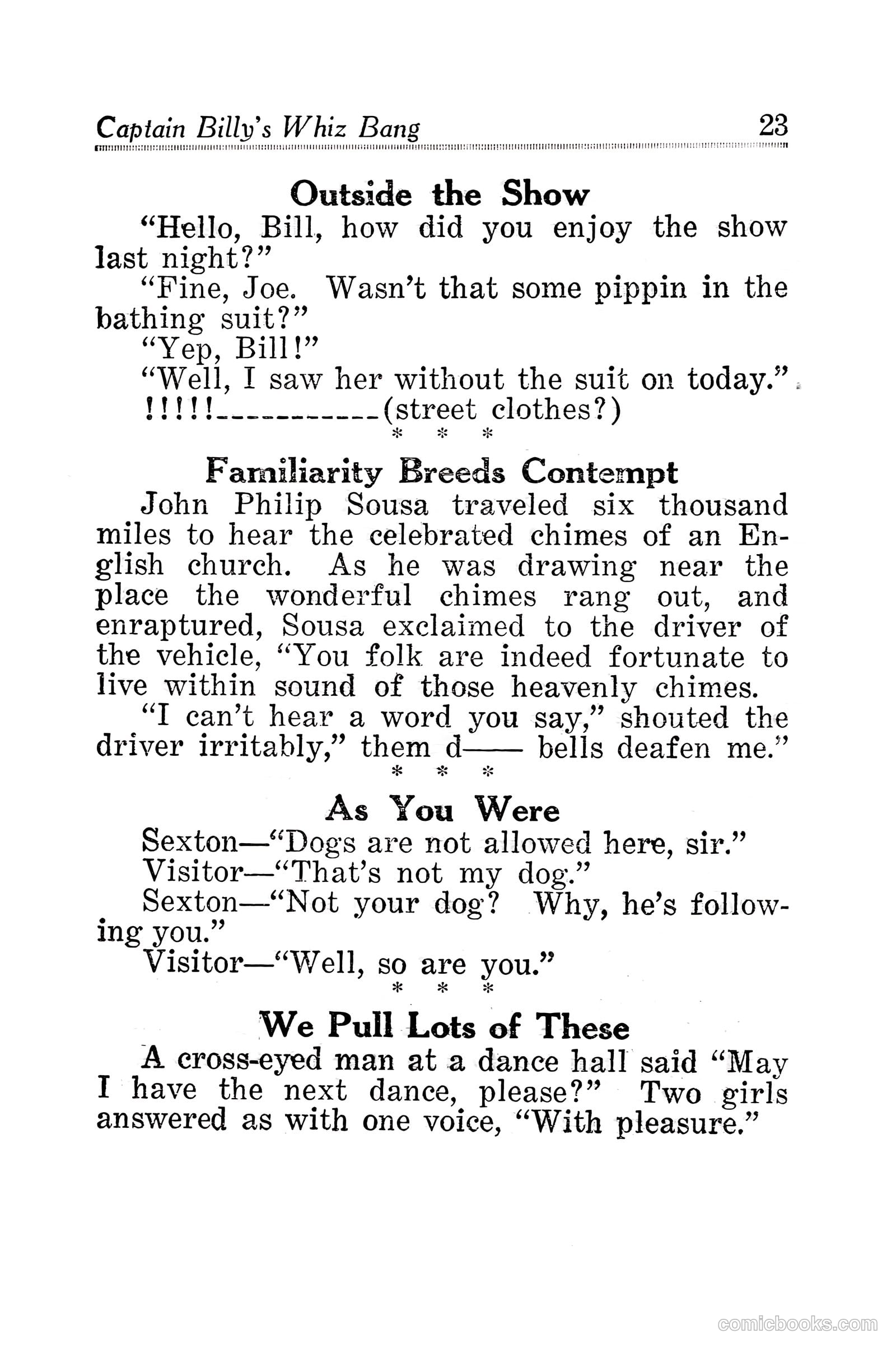 Captain Billy's Whiz Bang #30 (1922) — page 25 of 68
