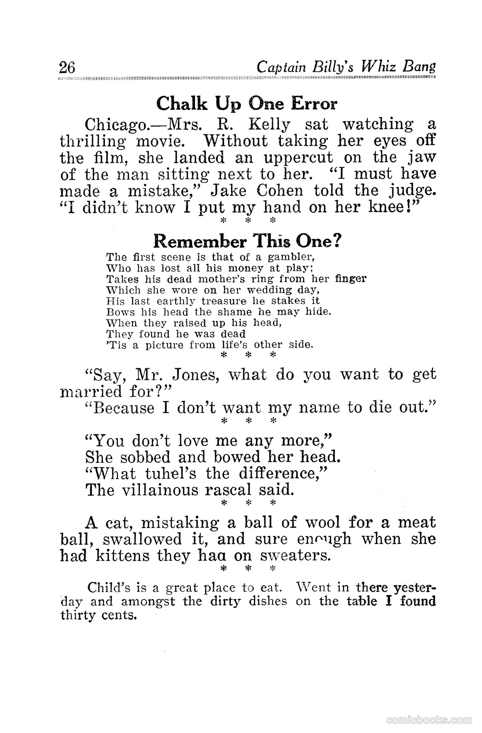 Captain Billy's Whiz Bang #30 (1922) — page 28 of 68
