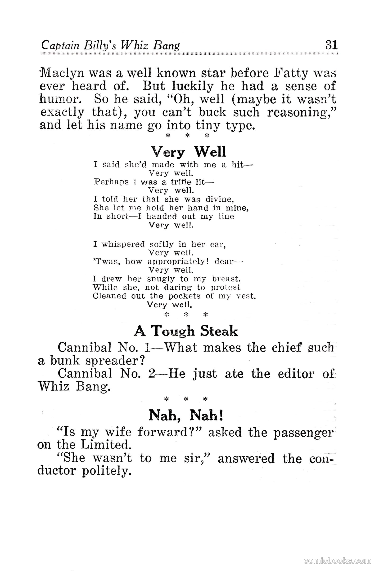 Captain Billy's Whiz Bang #30 (1922) — page 33 of 68