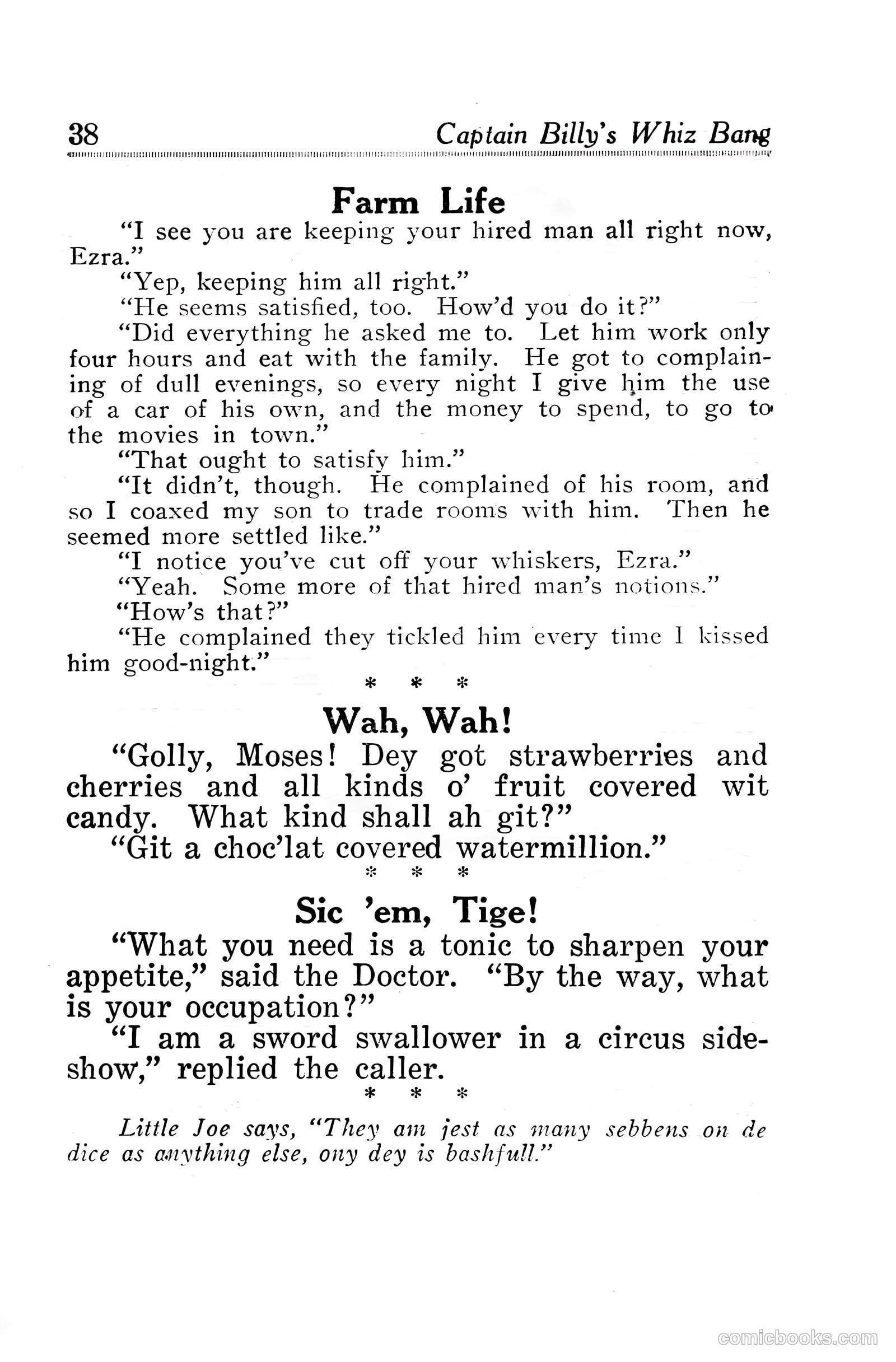 Captain Billy's Whiz Bang #30 (1922) — page 40 of 68