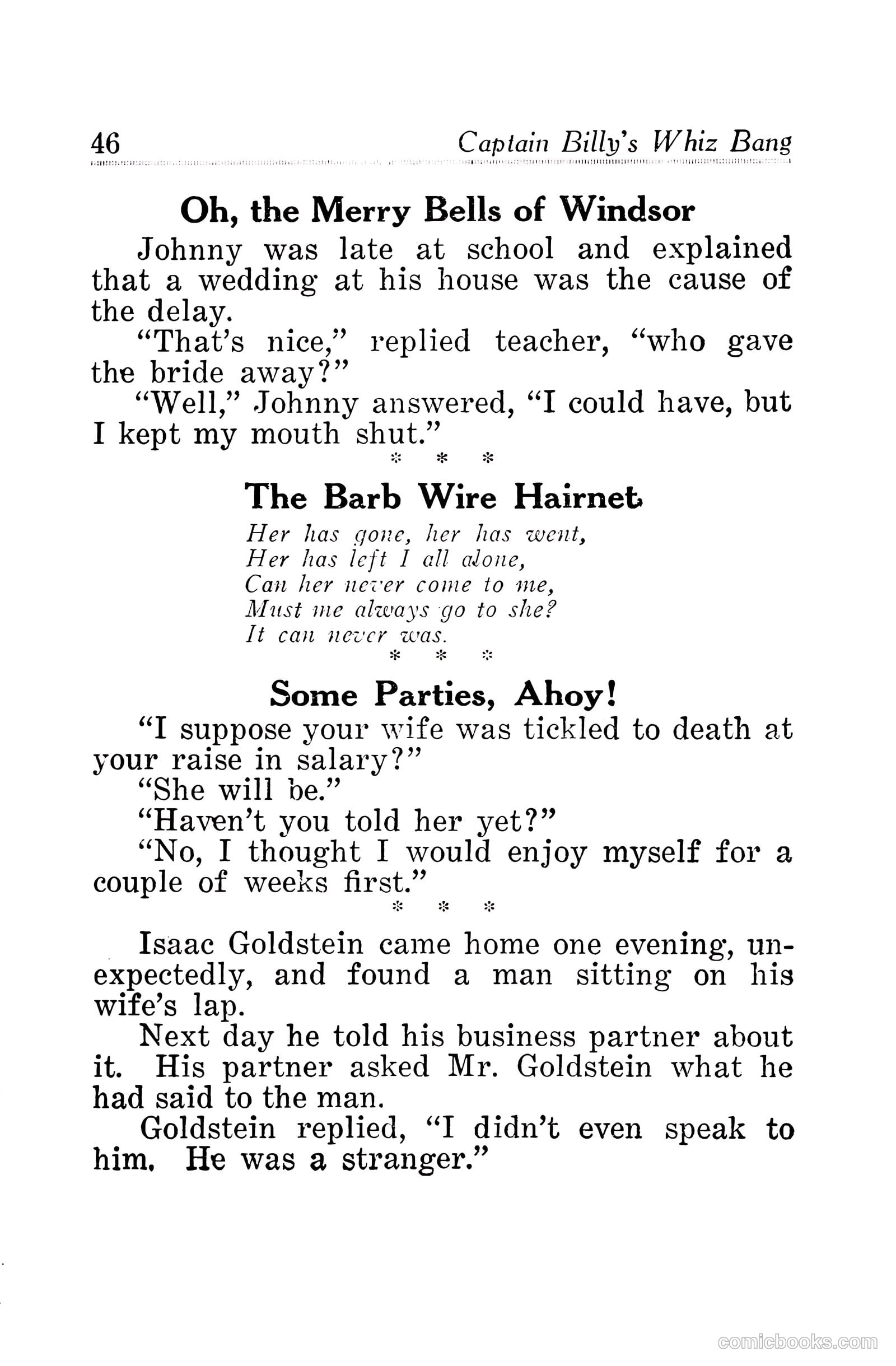 Captain Billy's Whiz Bang #30 (1922) — page 48 of 68