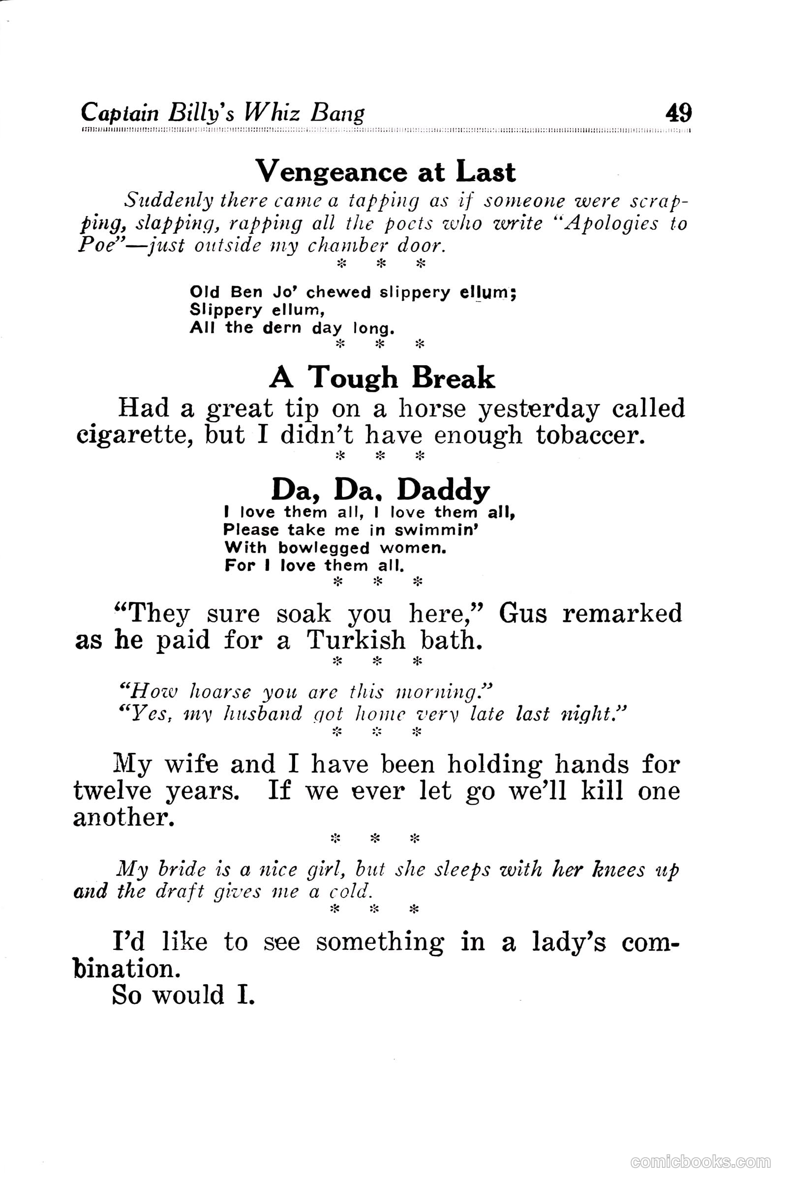 Captain Billy's Whiz Bang #30 (1922) — page 51 of 68