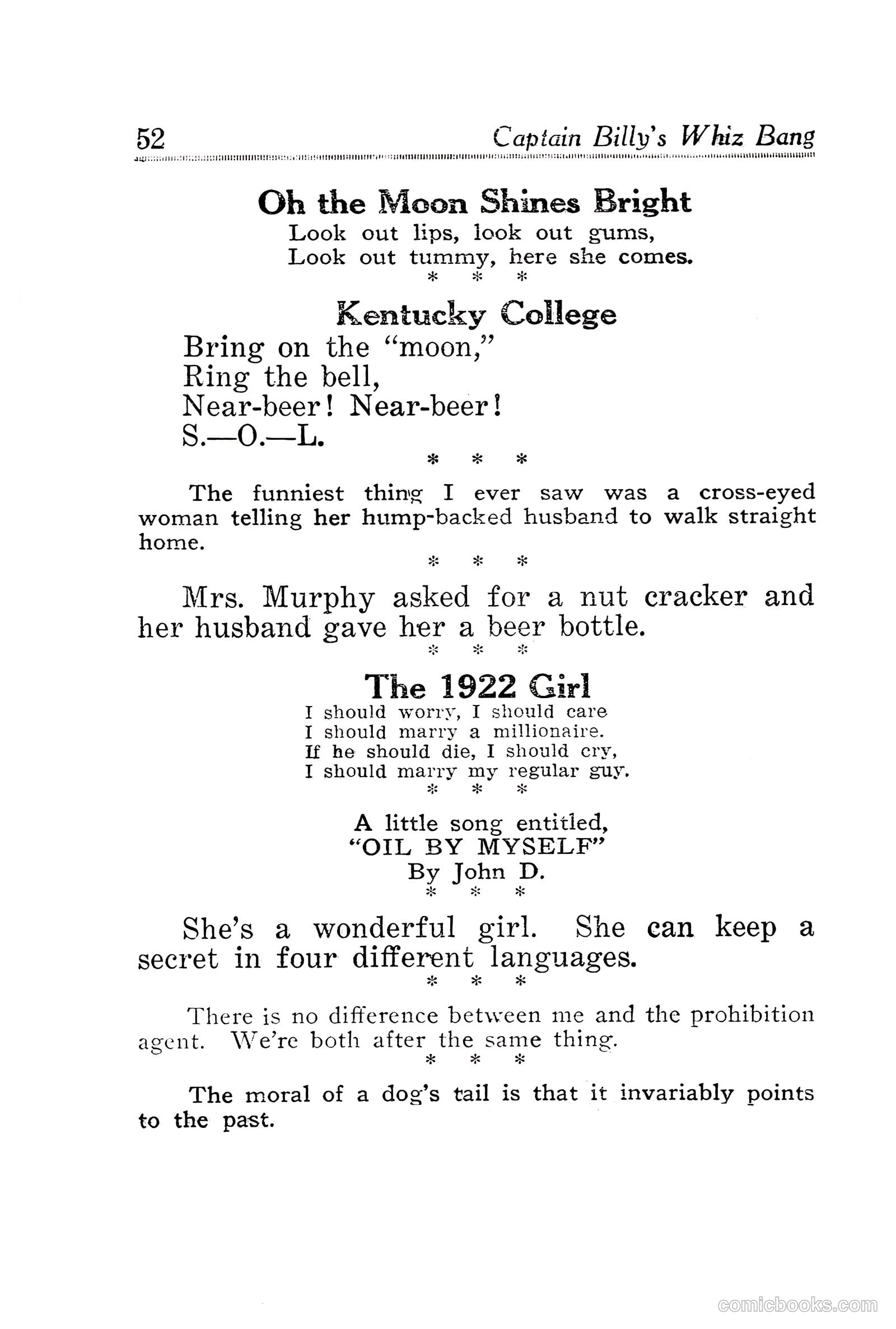 Captain Billy's Whiz Bang #30 (1922) — page 54 of 68