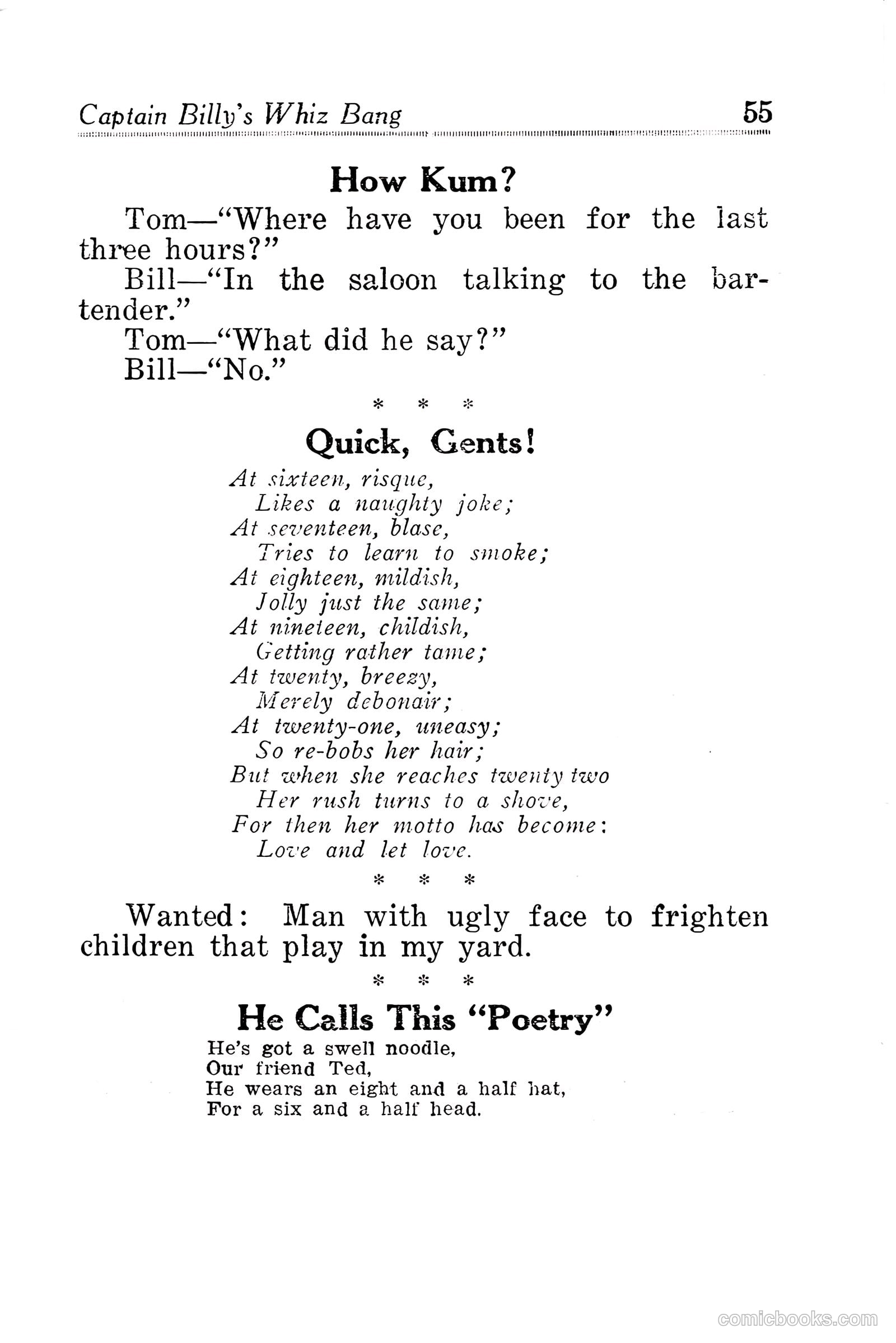 Captain Billy's Whiz Bang #30 (1922) — page 57 of 68