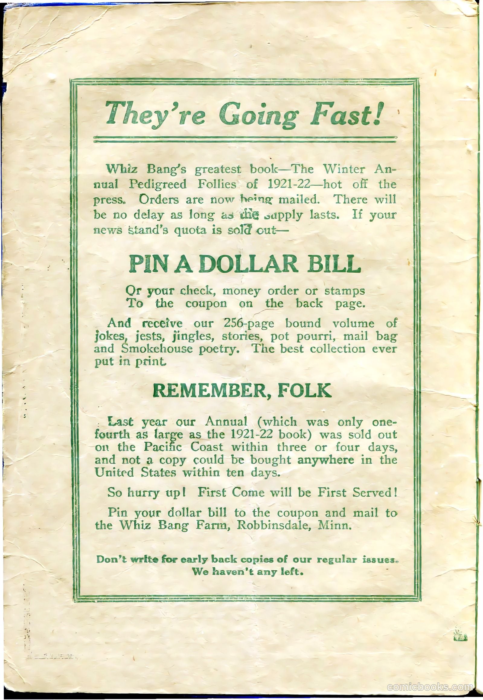 Captain Billy's Whiz Bang #31 (1922) — page 2 of 68