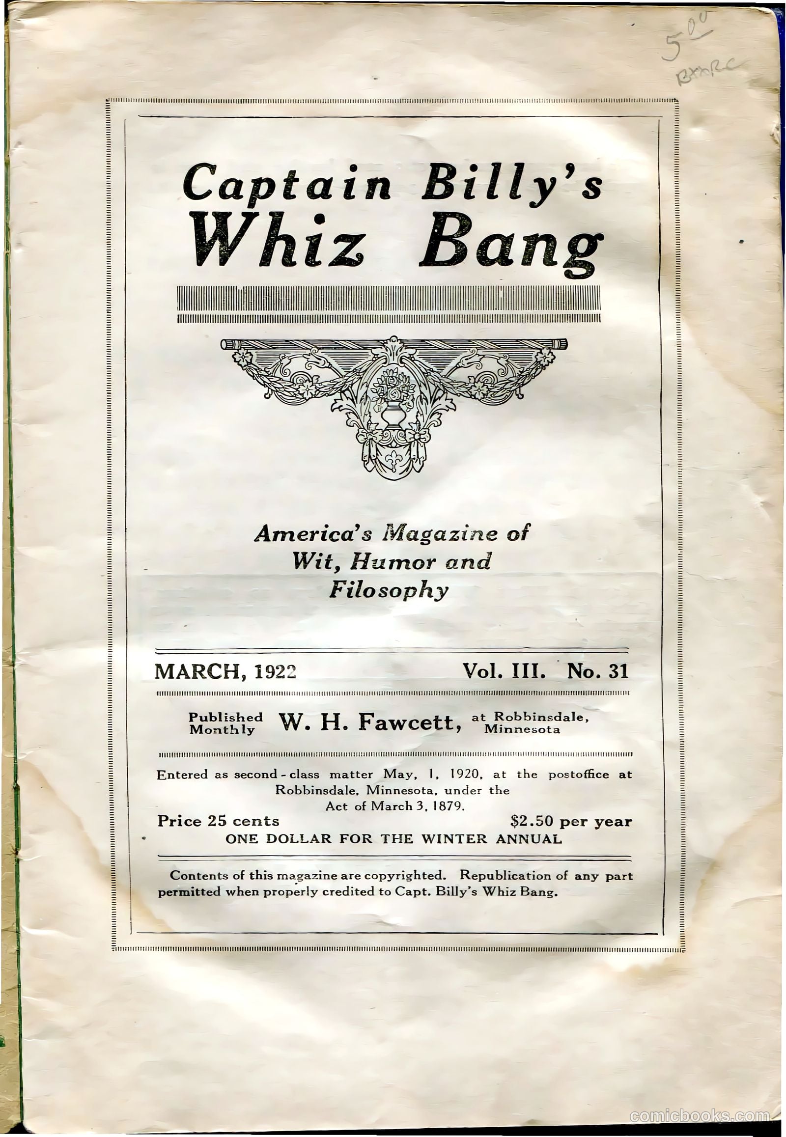 Captain Billy's Whiz Bang #31 (1922) — page 3 of 68