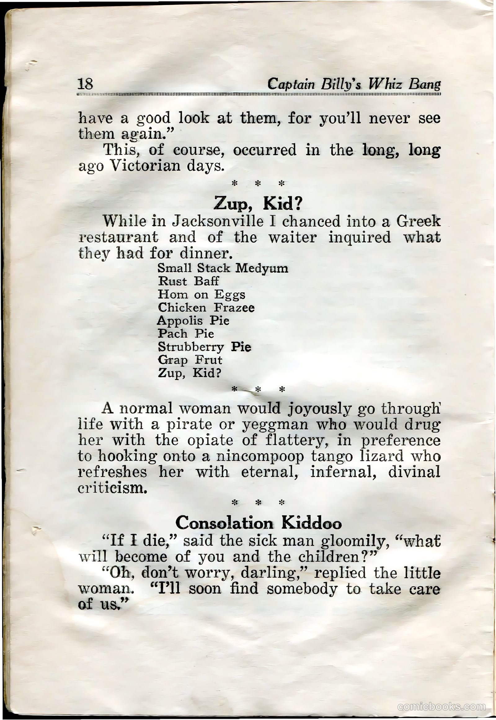 Captain Billy's Whiz Bang #31 (1922) — page 20 of 68