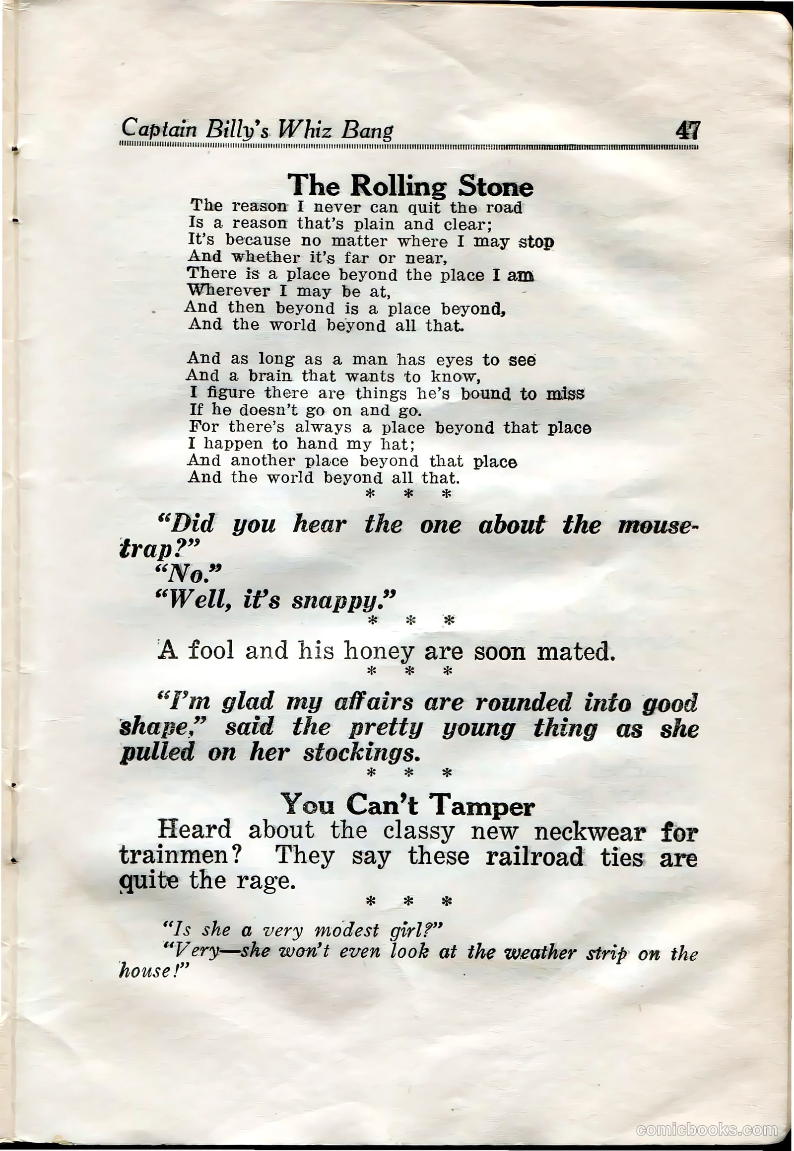 Captain Billy's Whiz Bang #31 (1922) — page 49 of 68