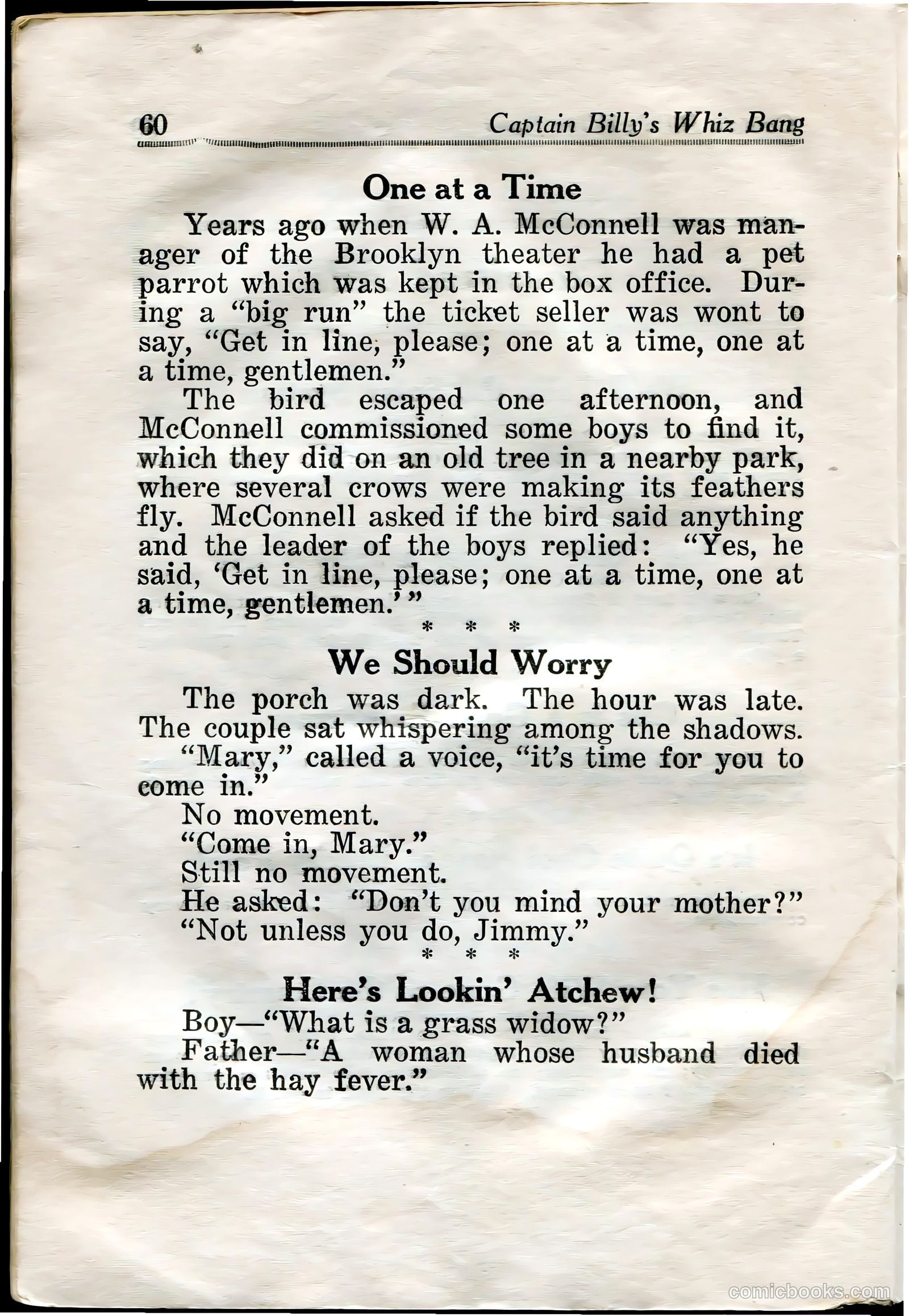 Captain Billy's Whiz Bang #31 (1922) — page 62 of 68