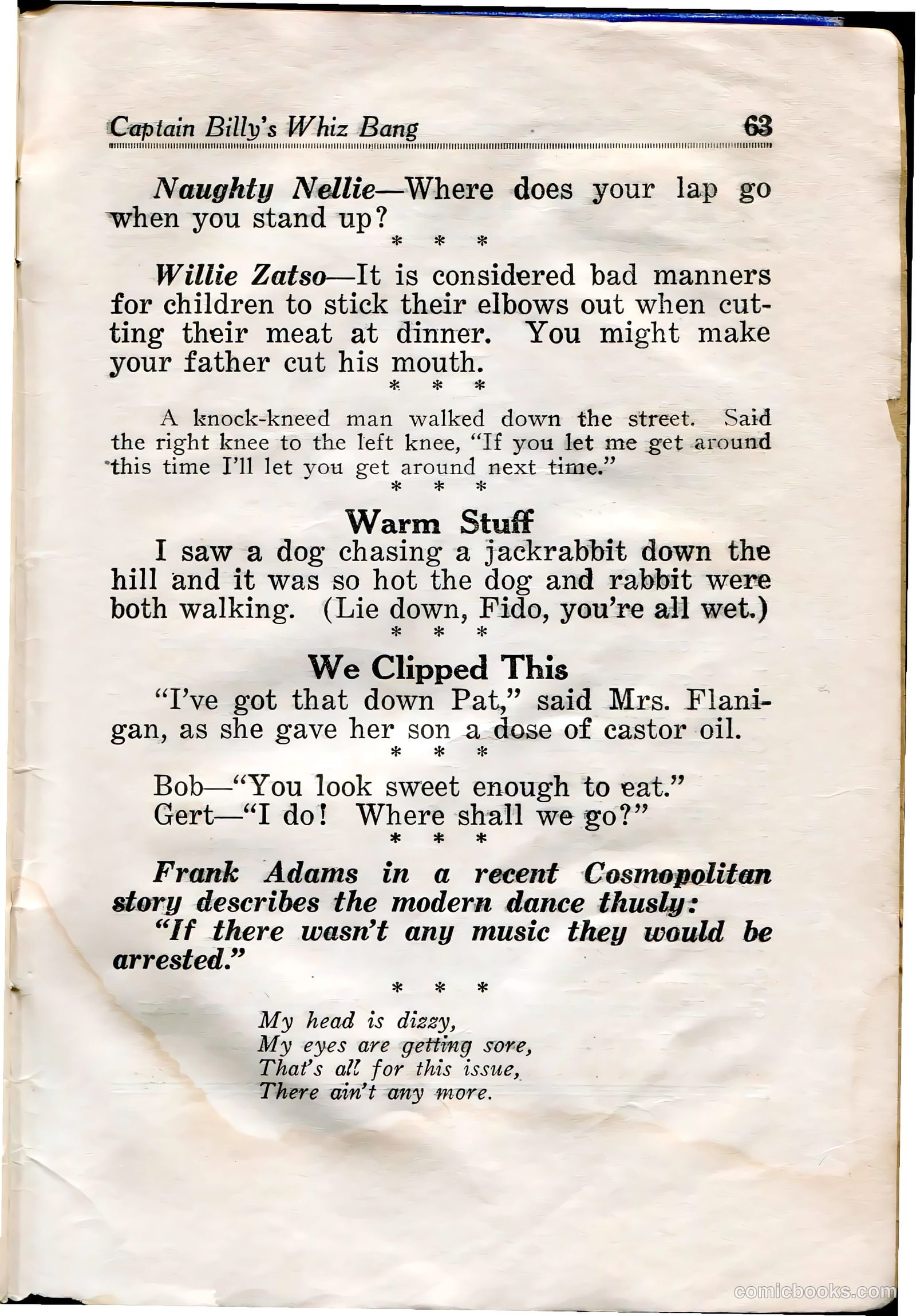 Captain Billy's Whiz Bang #31 (1922) — page 65 of 68