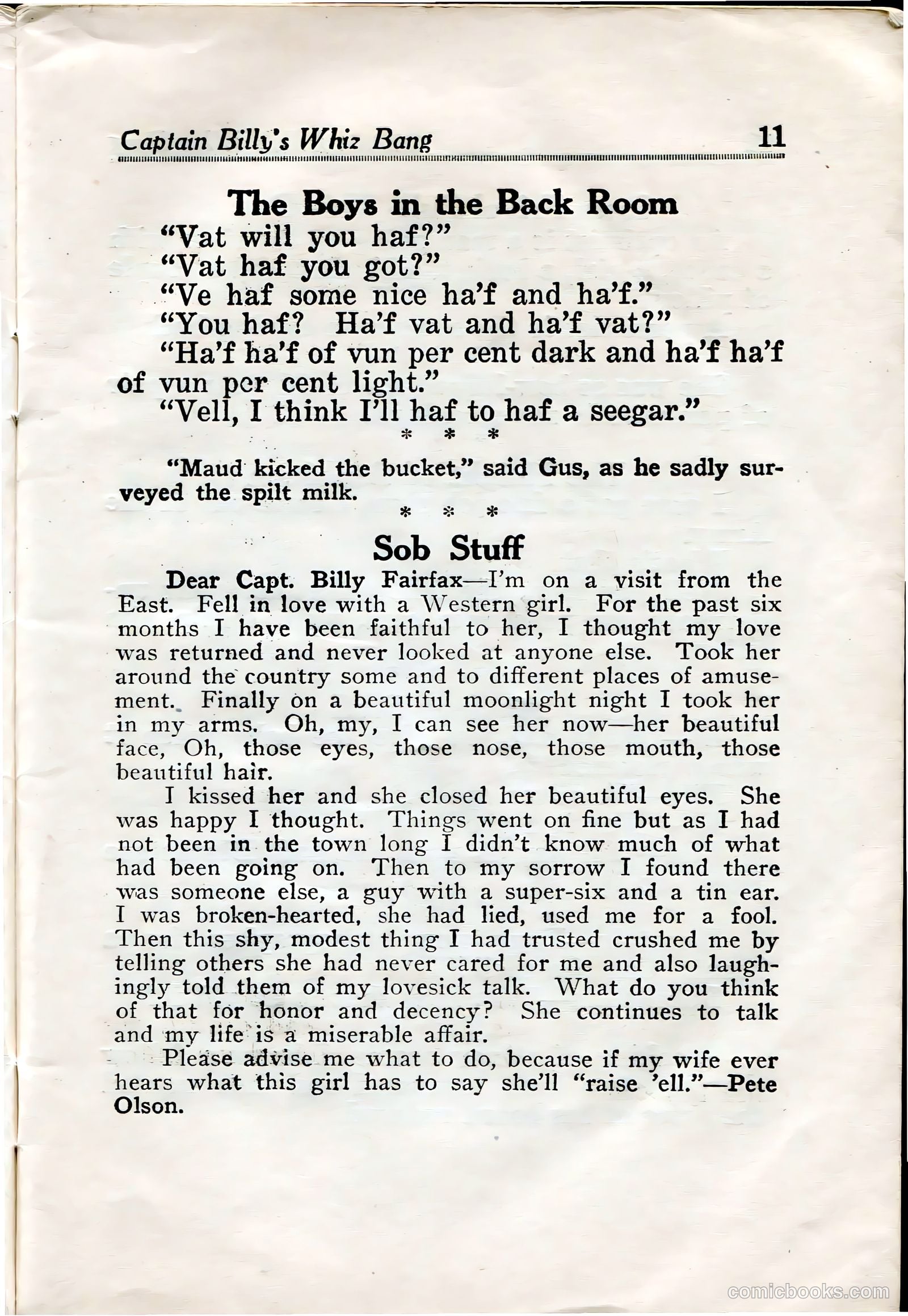 Captain Billy's Whiz Bang #32 (1922) — page 13 of 67