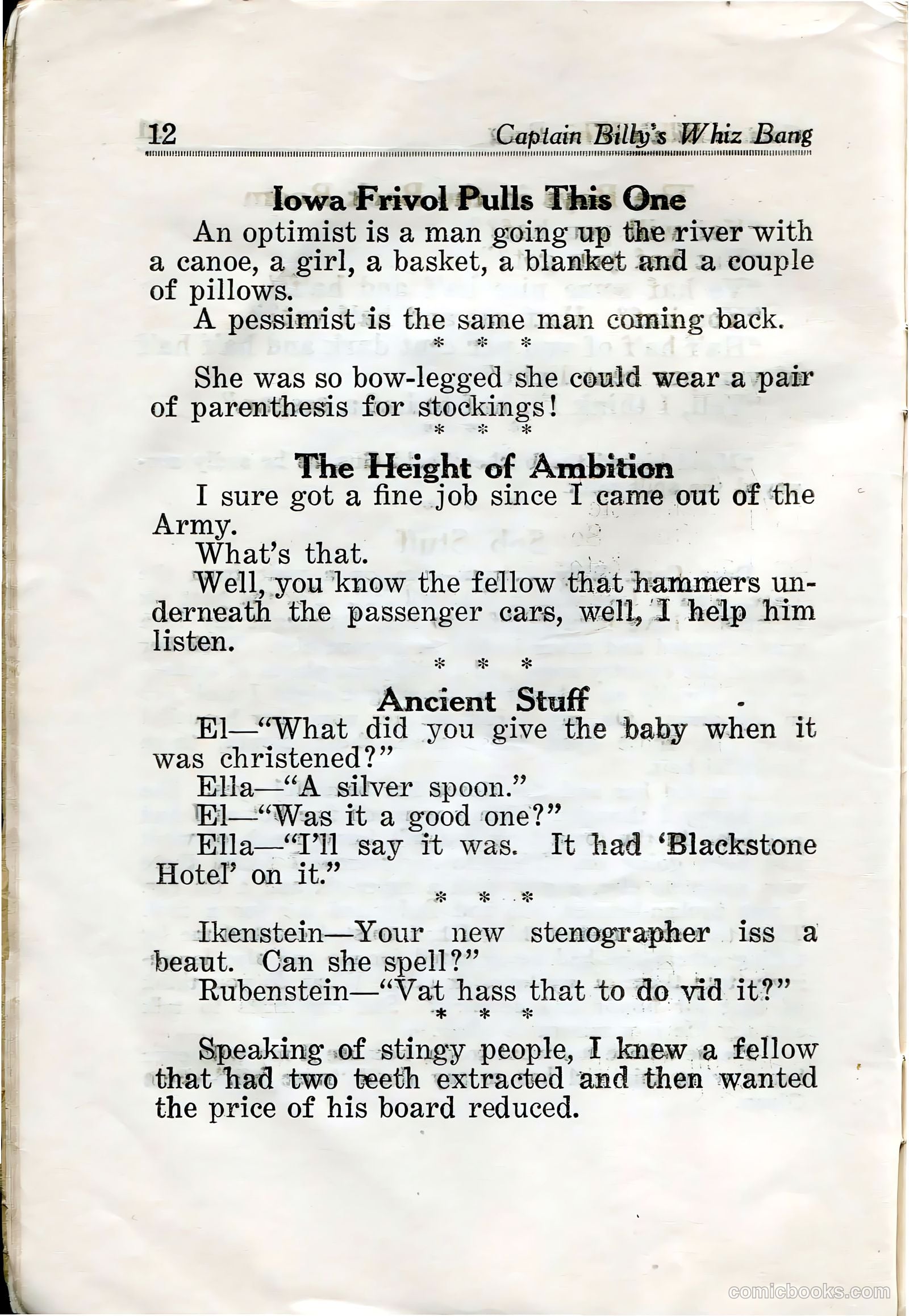 Captain Billy's Whiz Bang #32 (1922) — page 14 of 67