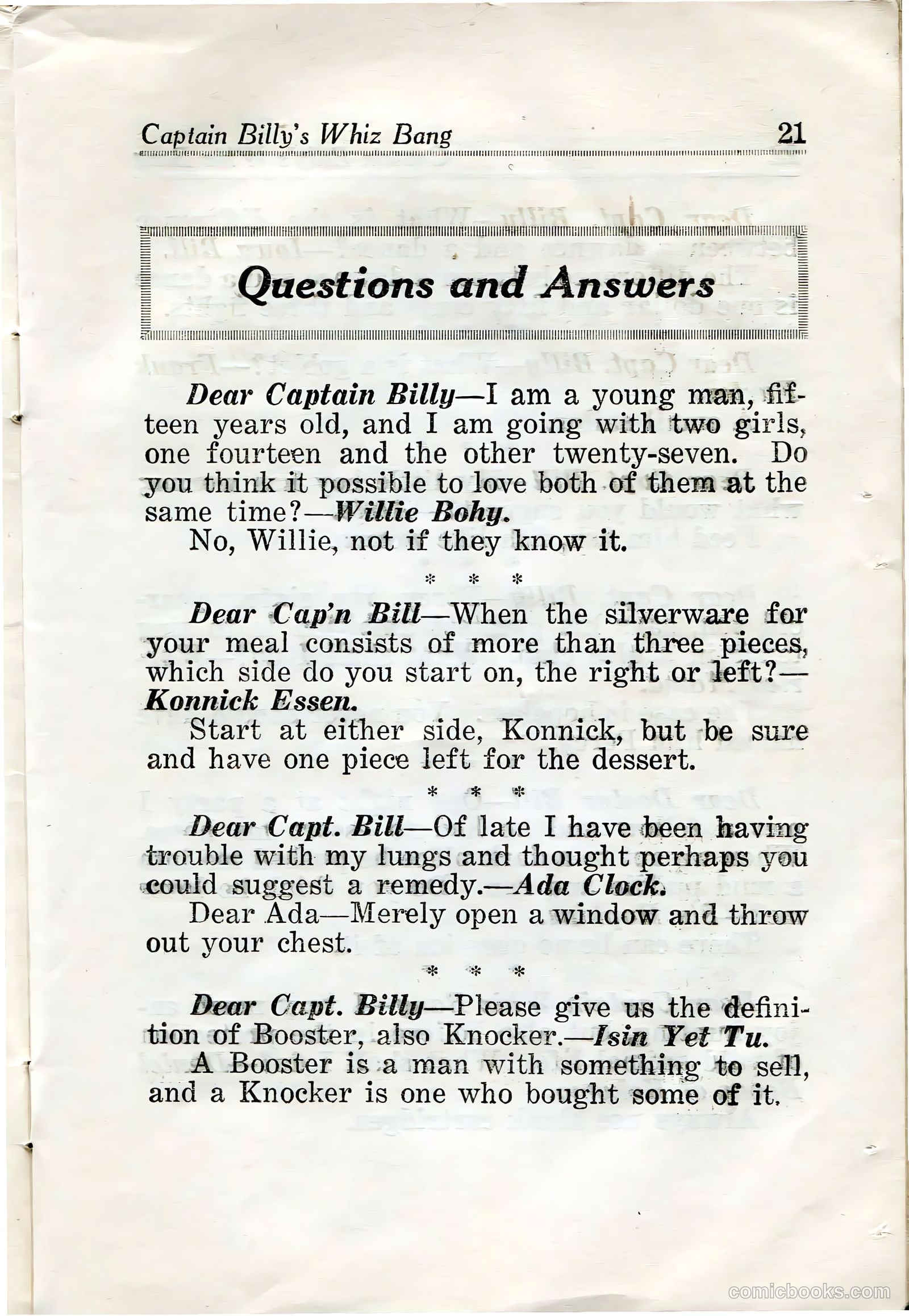 Captain Billy's Whiz Bang #32 (1922) — page 23 of 67