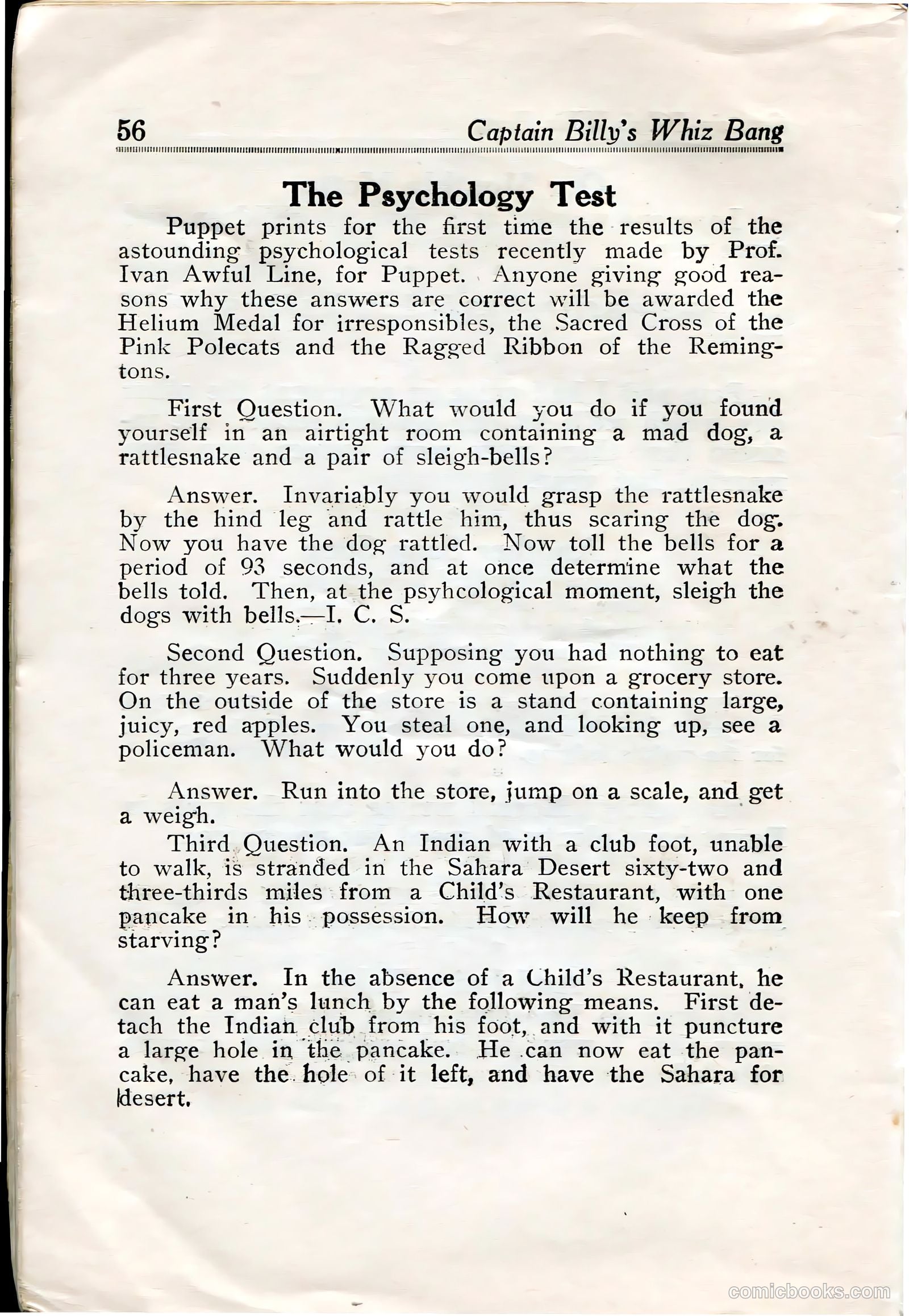 Captain Billy's Whiz Bang #32 (1922) — page 57 of 67