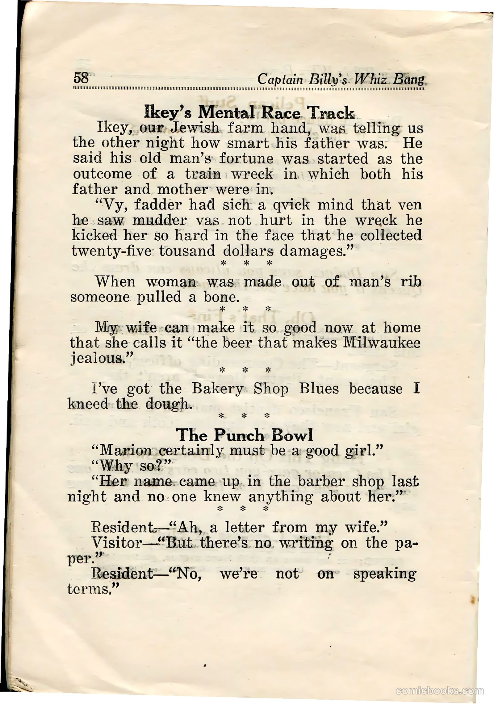 Captain Billy's Whiz Bang #32 (1922) — page 59 of 67