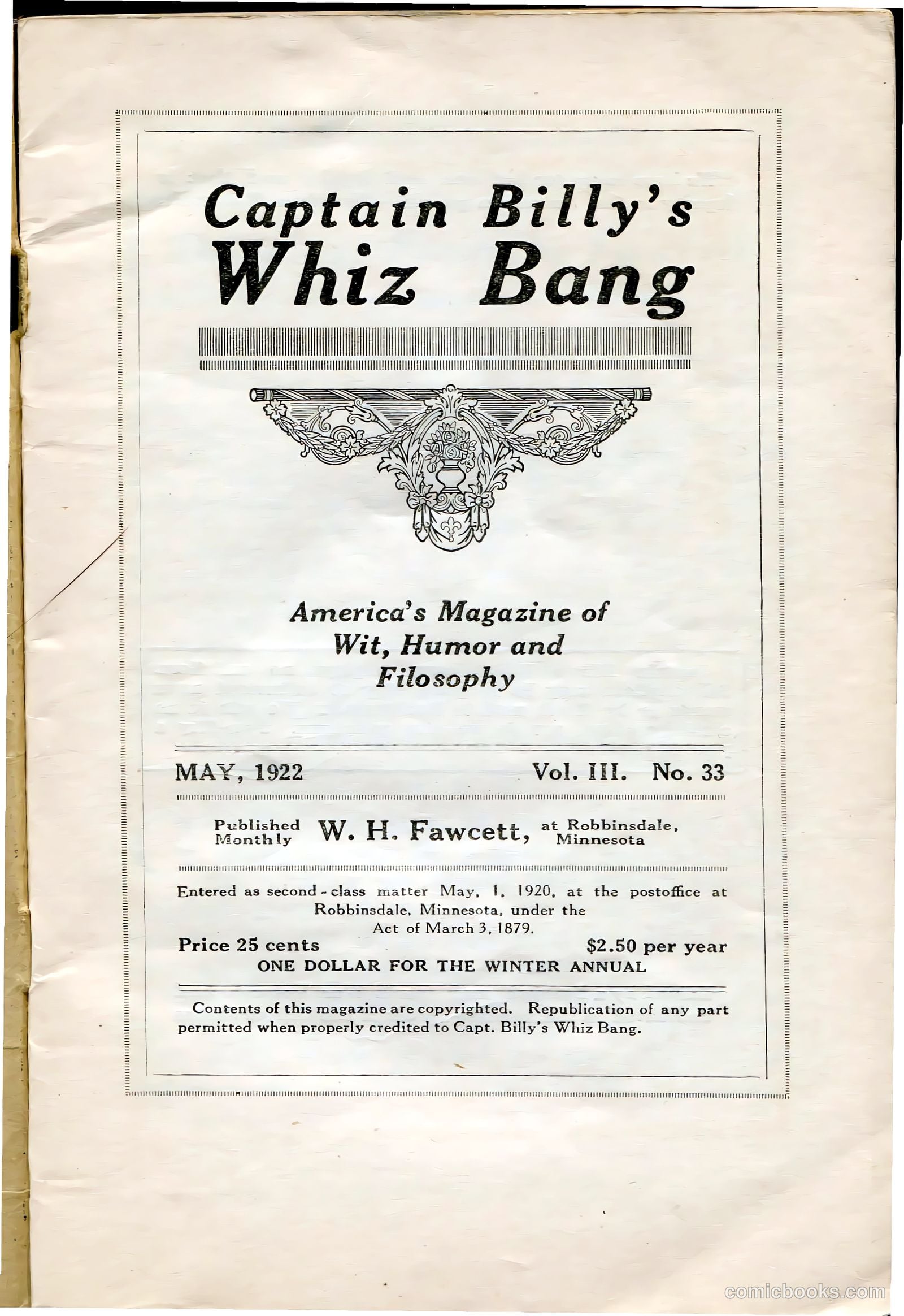 Captain Billy's Whiz Bang #33 (1922) — page 3 of 68