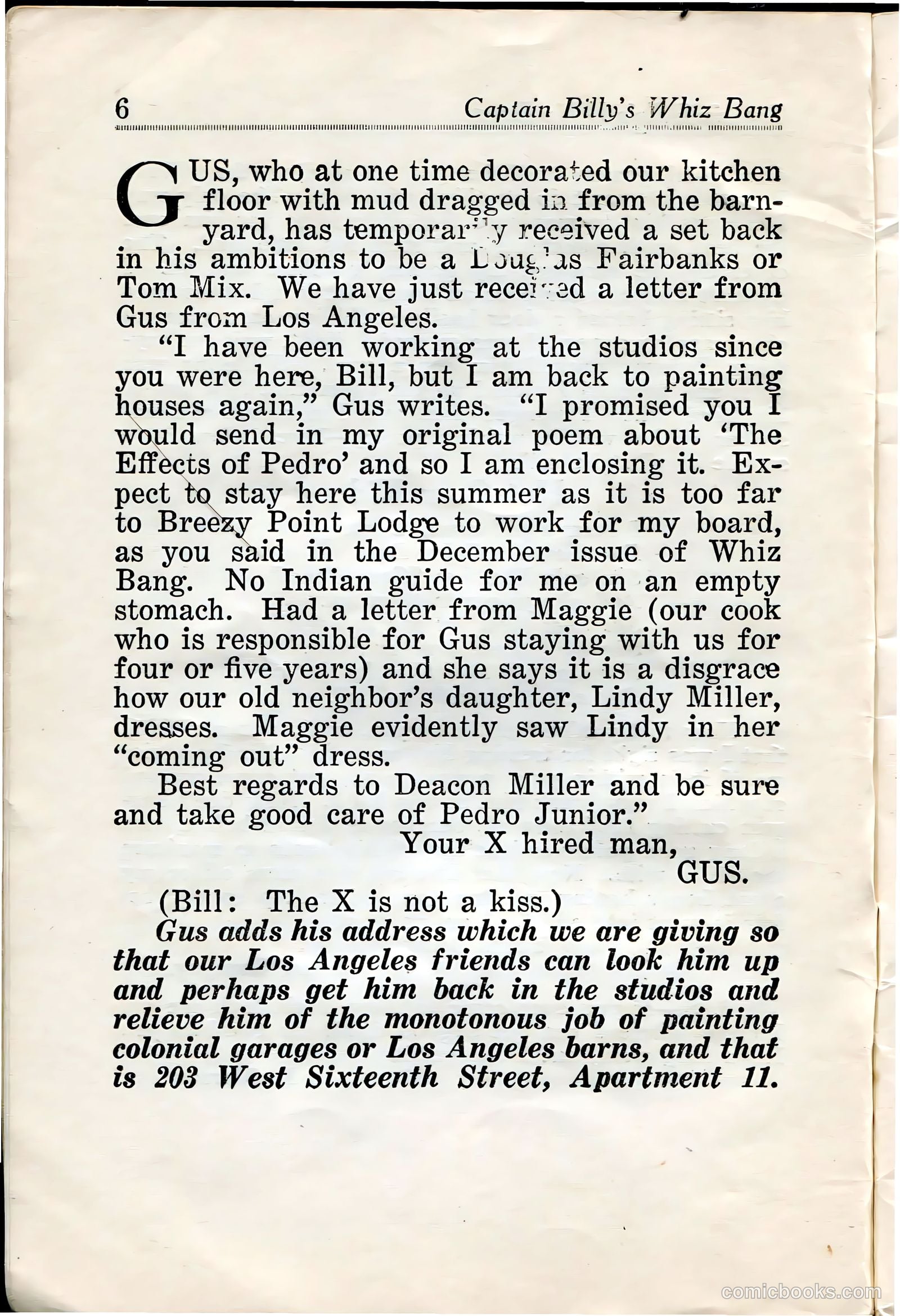 Captain Billy's Whiz Bang #33 (1922) — page 8 of 68