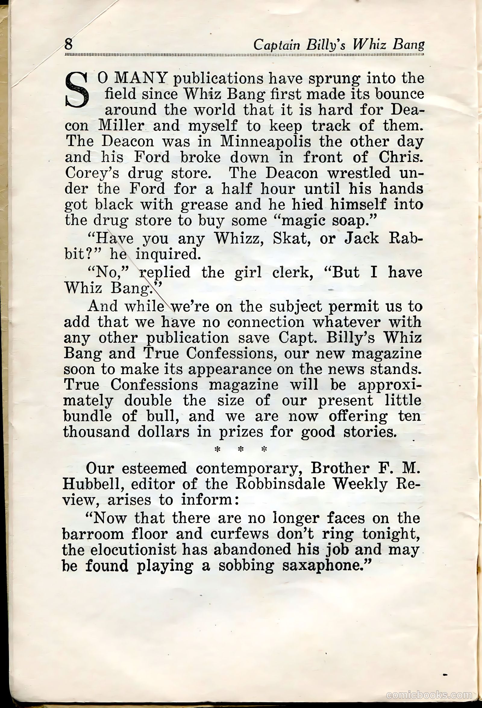 Captain Billy's Whiz Bang #33 (1922) — page 10 of 68