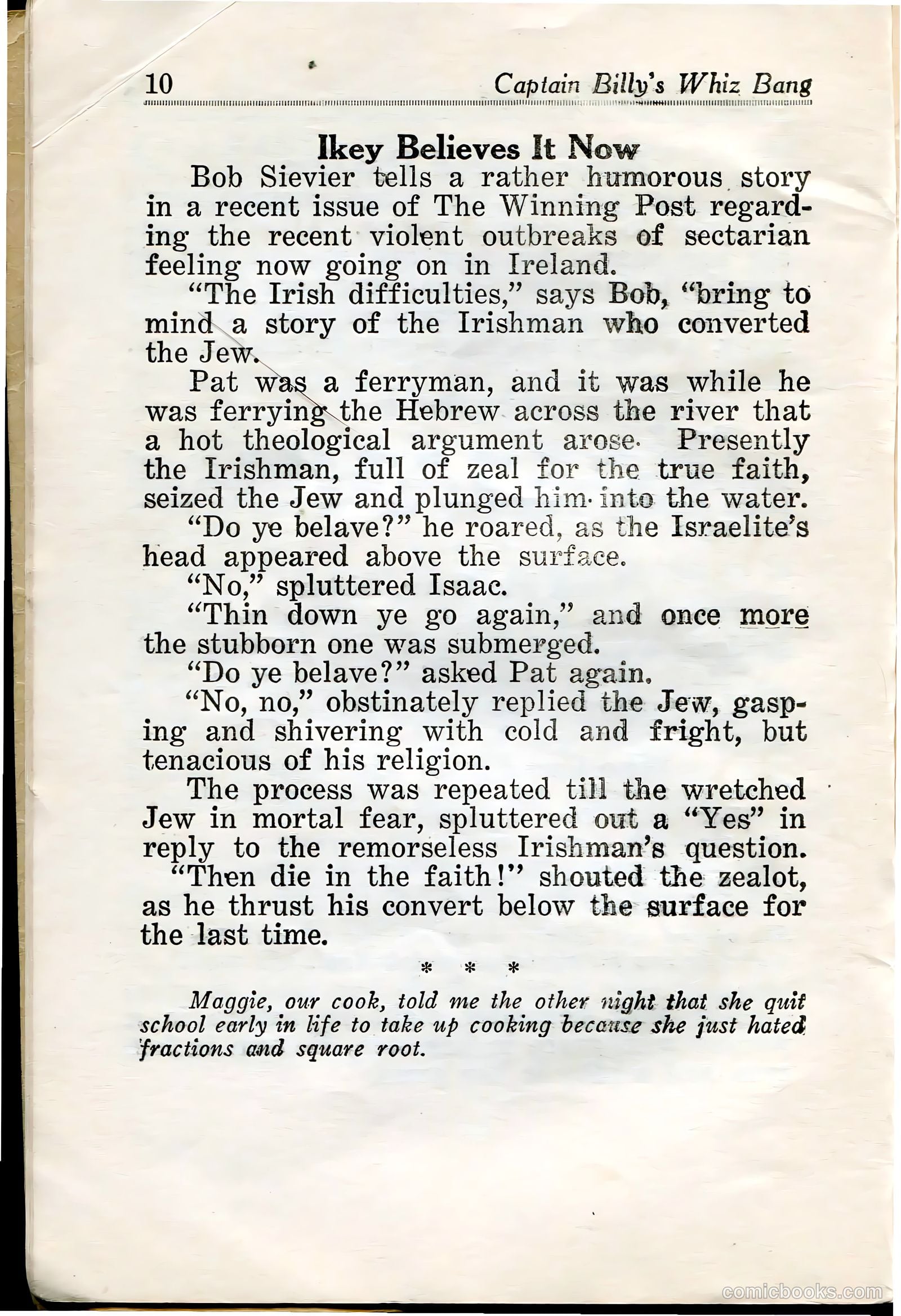 Captain Billy's Whiz Bang #33 (1922) — page 12 of 68