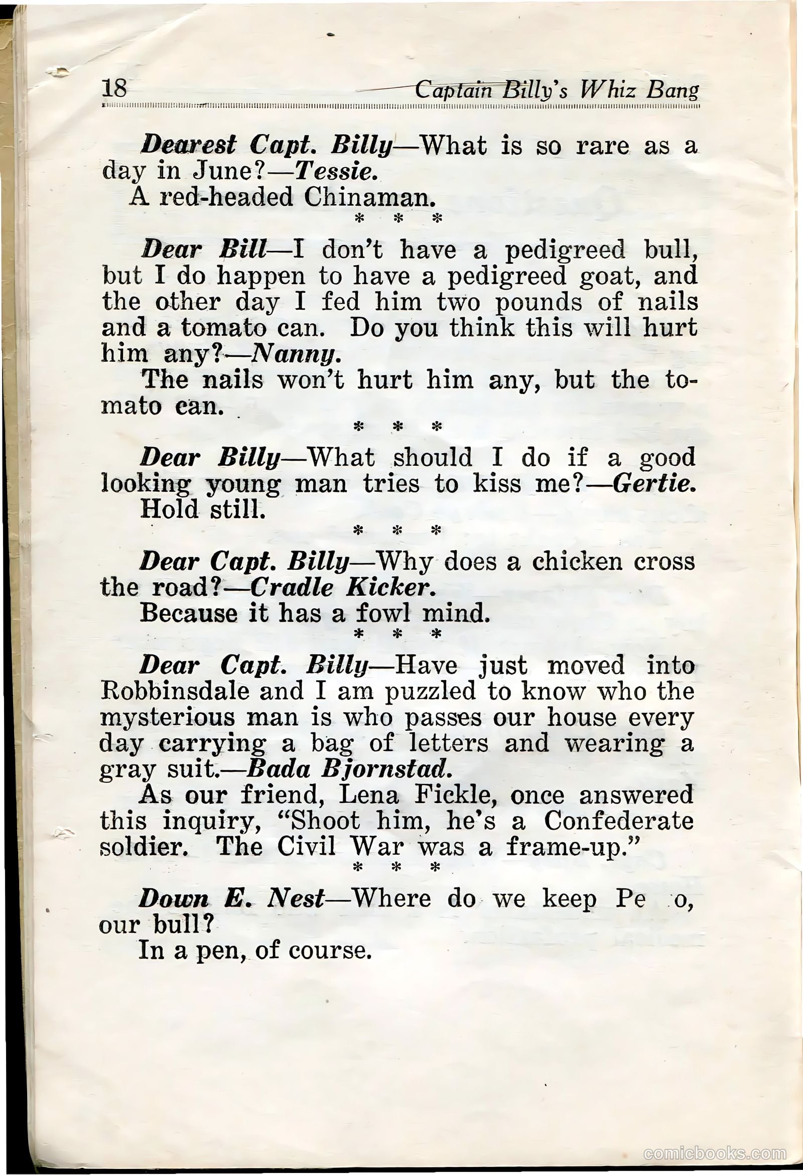 Captain Billy's Whiz Bang #33 (1922) — page 20 of 68