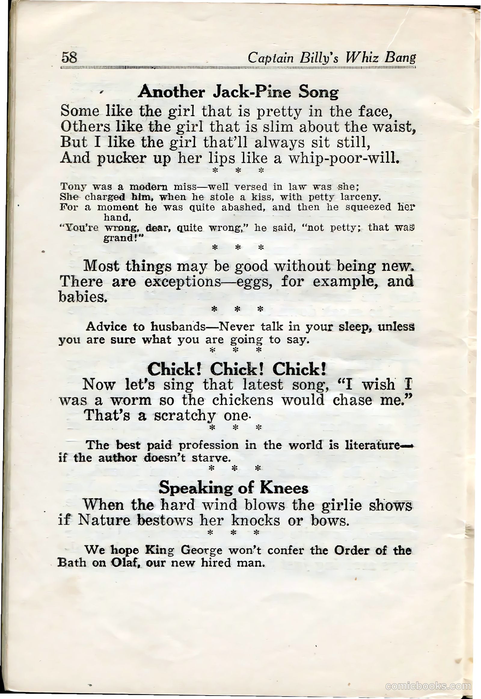 Captain Billy's Whiz Bang #33 (1922) — page 60 of 68